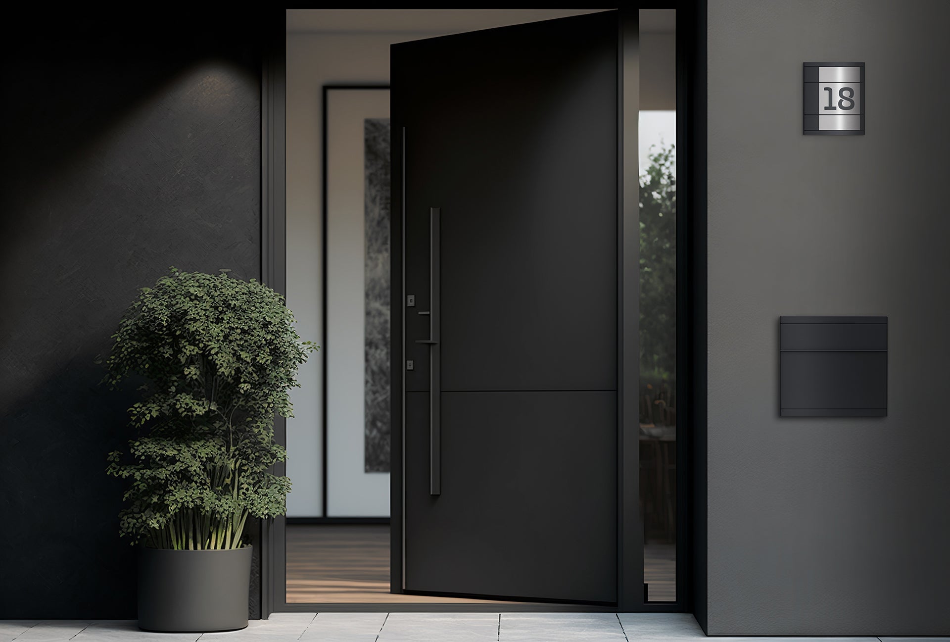 Hausnummer FIVE SQUARE | Anthrazitgrau RAL 7016