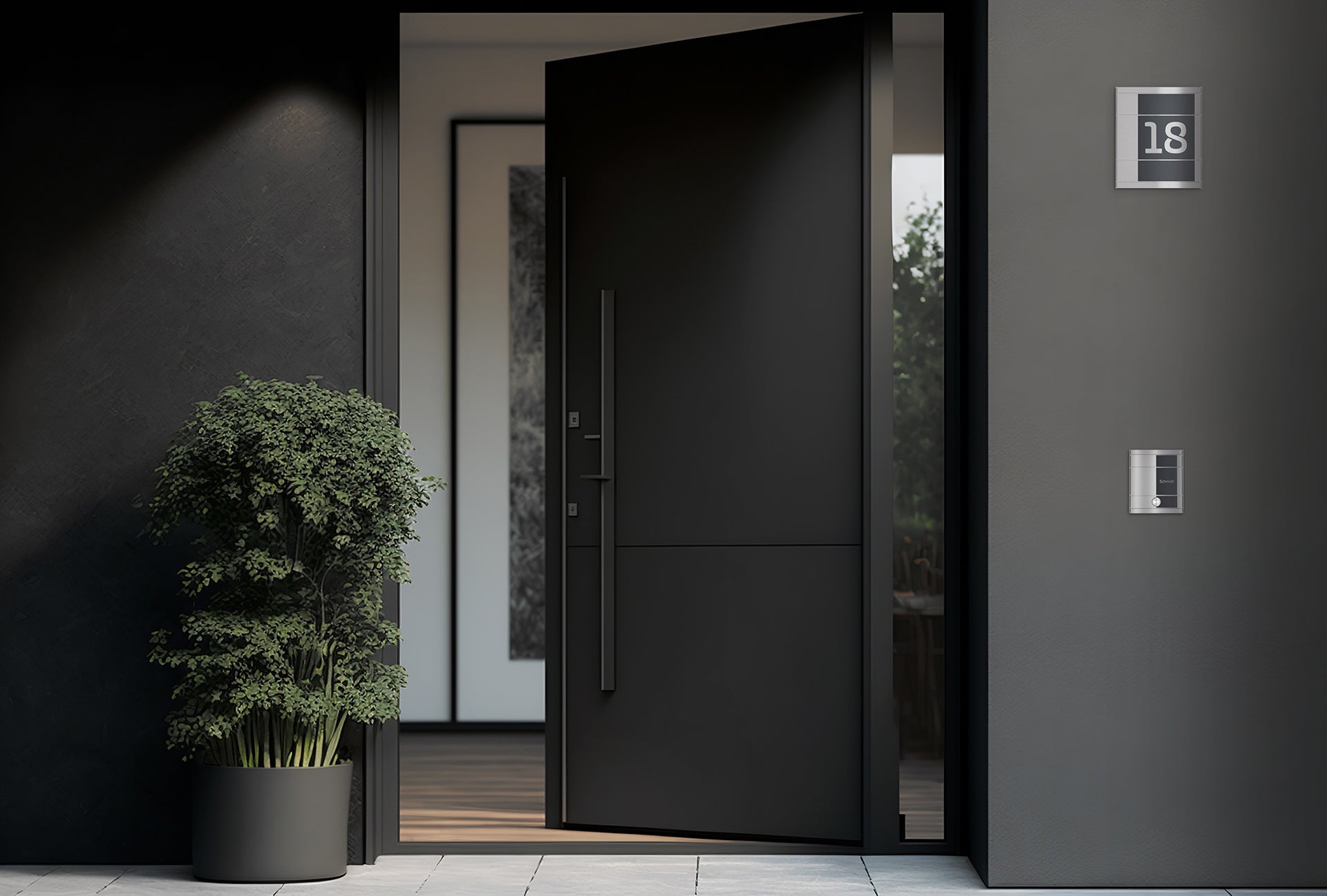 Hausnummer FIVE SQUARE | Edelstahl geschliffen