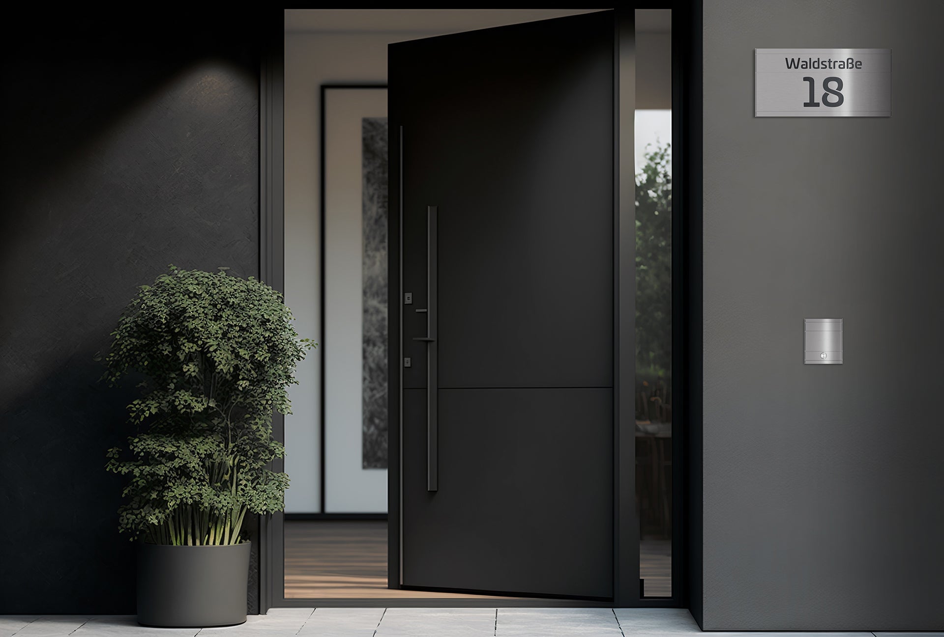 Hausnummer FOUR SELECT | Edelstahl geschliffen