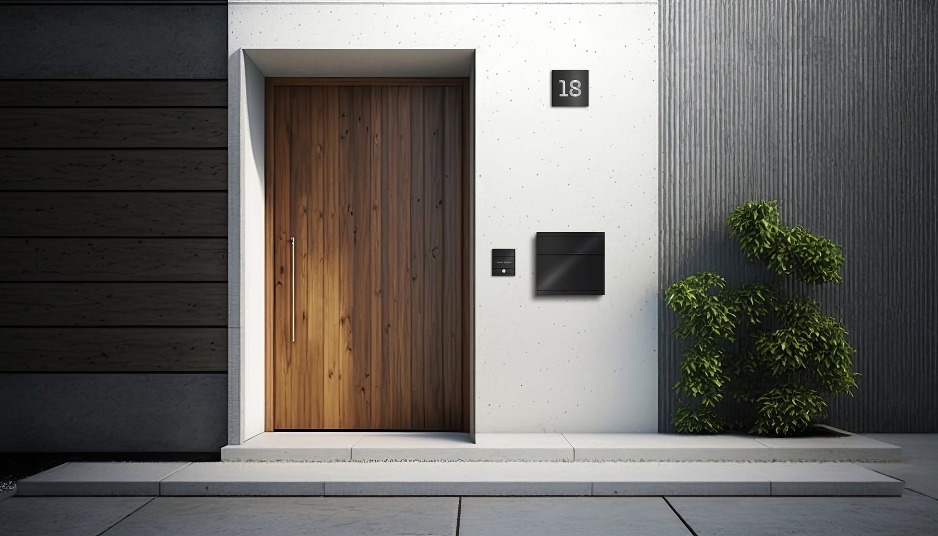 Hausnummer ONE | Tiefschwarz RAL 9005