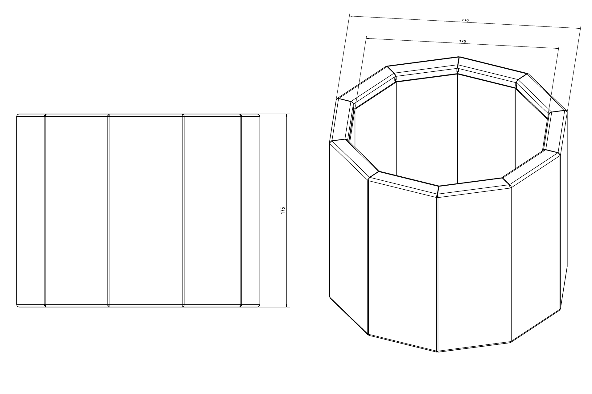 Pflanzkübel TENGE | 210 x 175 mm | ohne Pflanzeinsatz | ohne Dämmung | Bianco