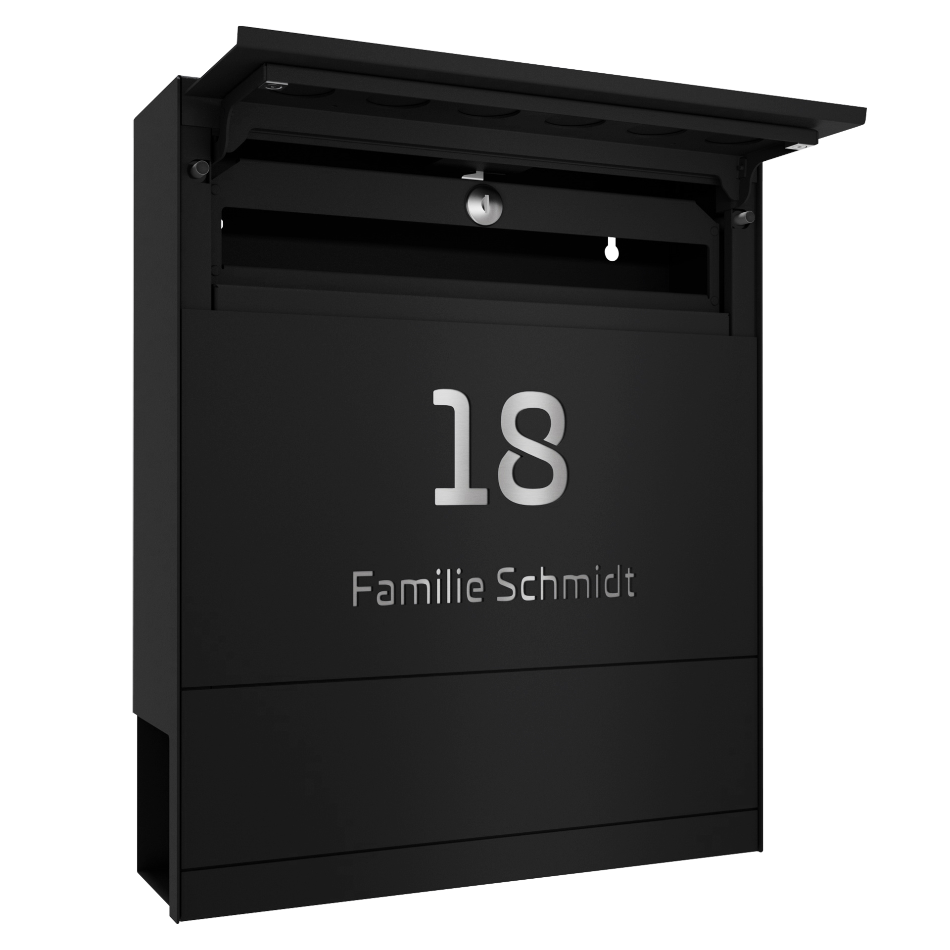 Briefkasten FIVE SELECT | Mit Zeitungsfach | Tiefschwarz RAL 9005