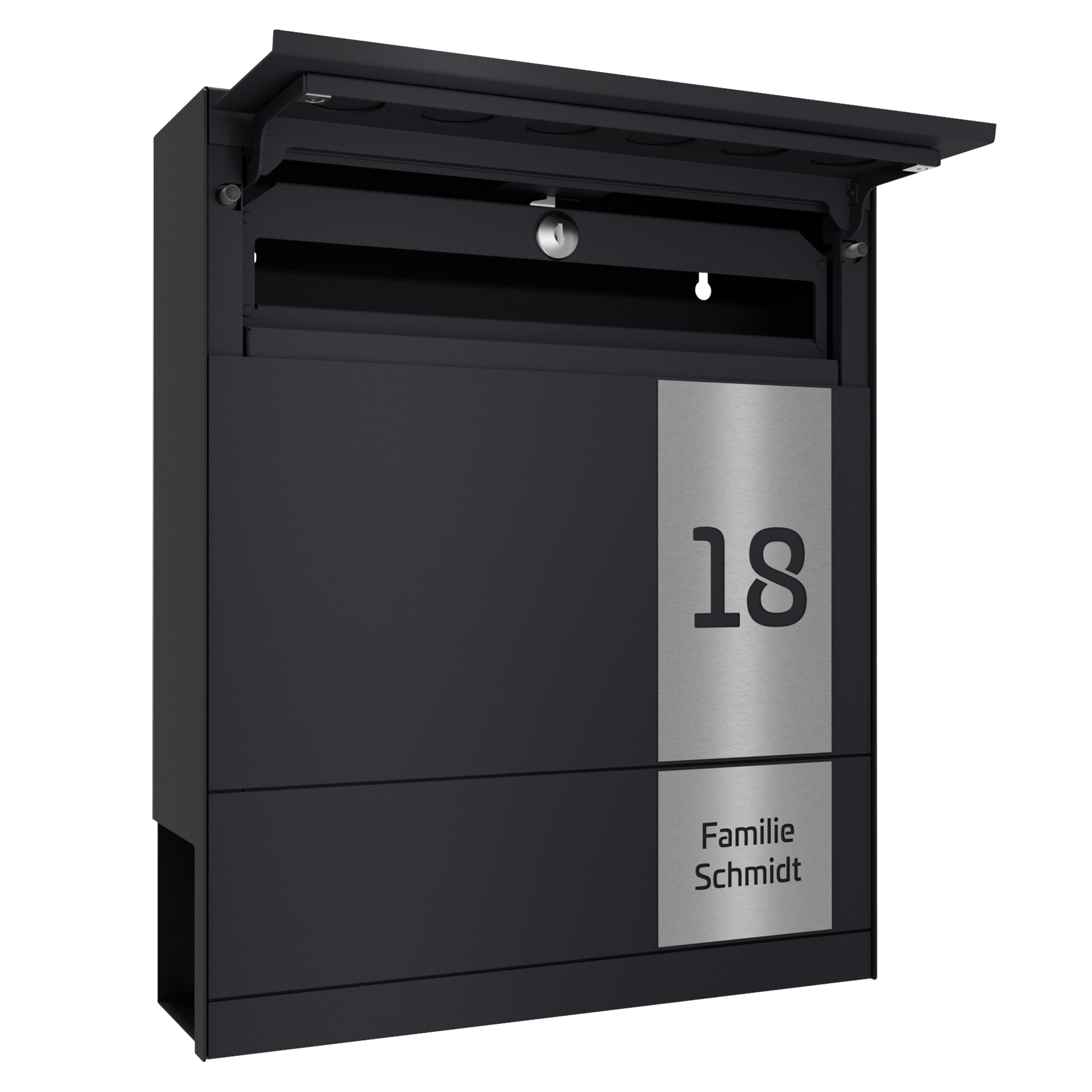 Briefkasten FIVE SQUARE | Mit Zeitungsfach | Anthrazitgrau RAL 7016