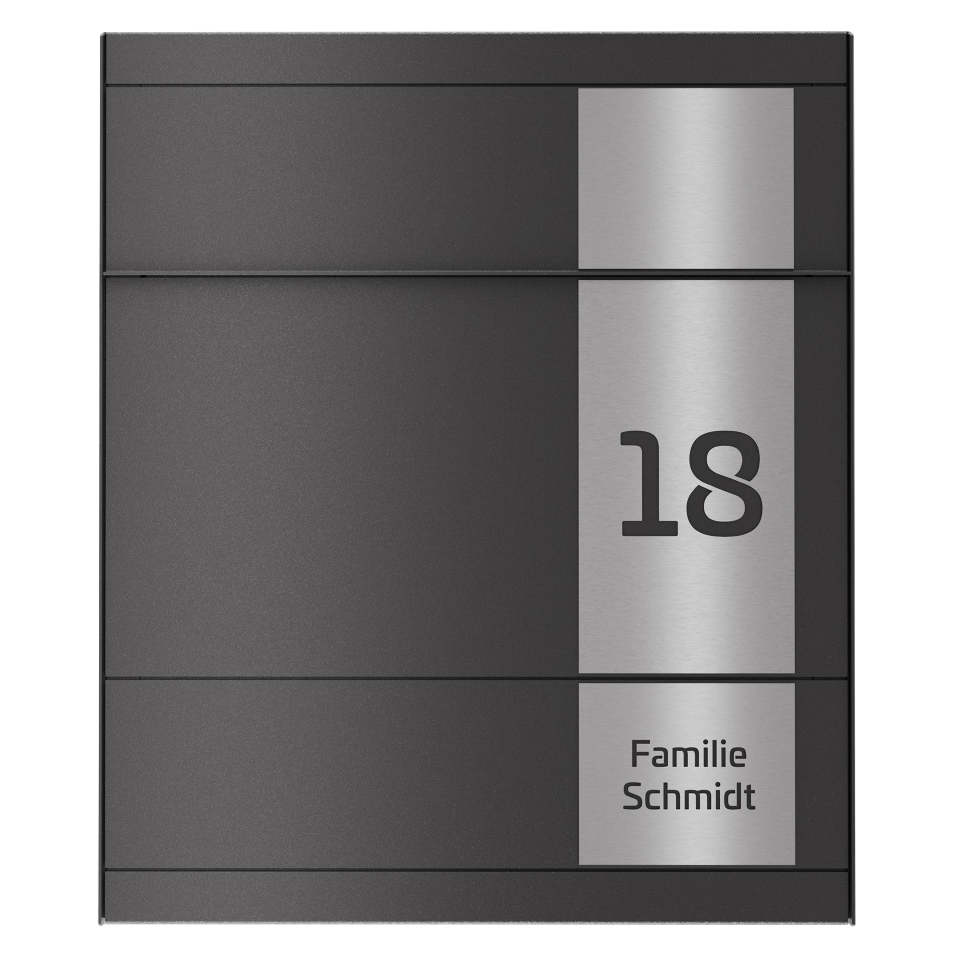 Briefkasten FIVE SQUARE | Mit Zeitungsfach | Eisenglimmer Grau DB703