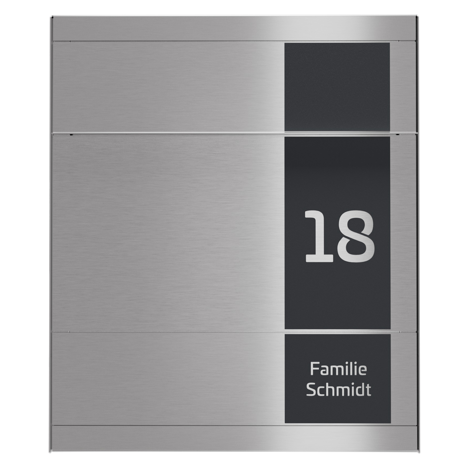 Edelstahl Briefkasten FIVE SQUARE | Mit Zeitungsfach | Edelstahl