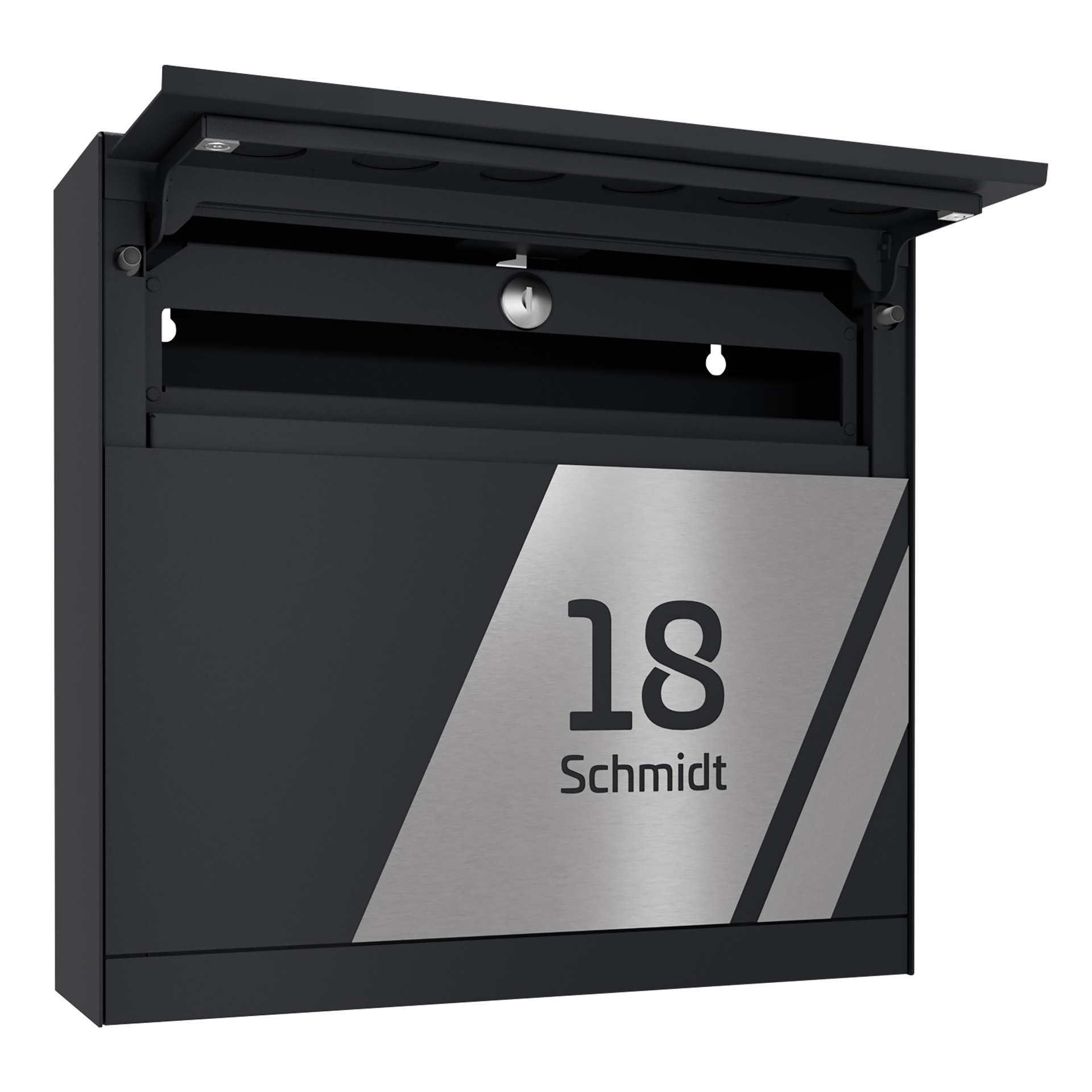Briefkasten FOUR SKEW | Ohne Zeitungsfach | Anthrazitgrau RAL 7016