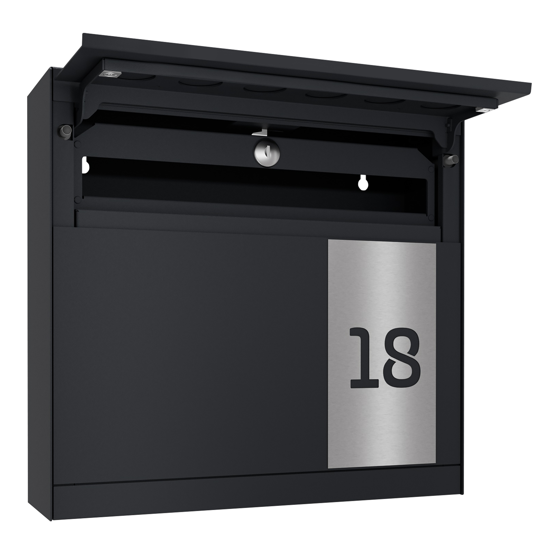 Briefkasten FOUR SQUARE | Ohne Zeitungsfach | Anthrazitgrau RAL 7016