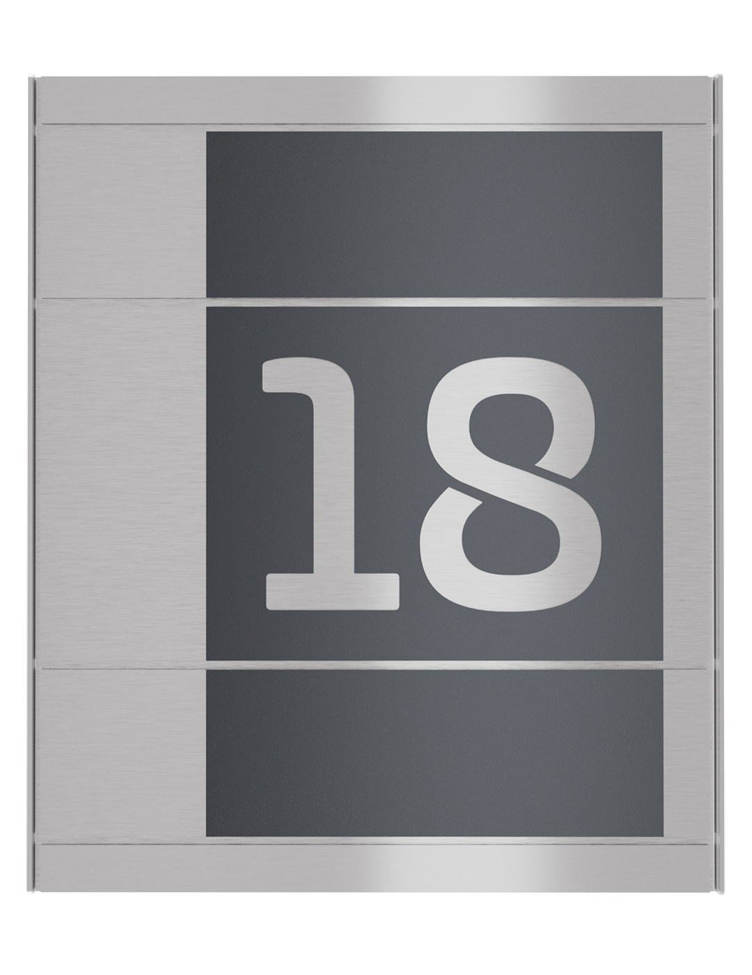 Hausnummer FIVE SQUARE | Edelstahl geschliffen