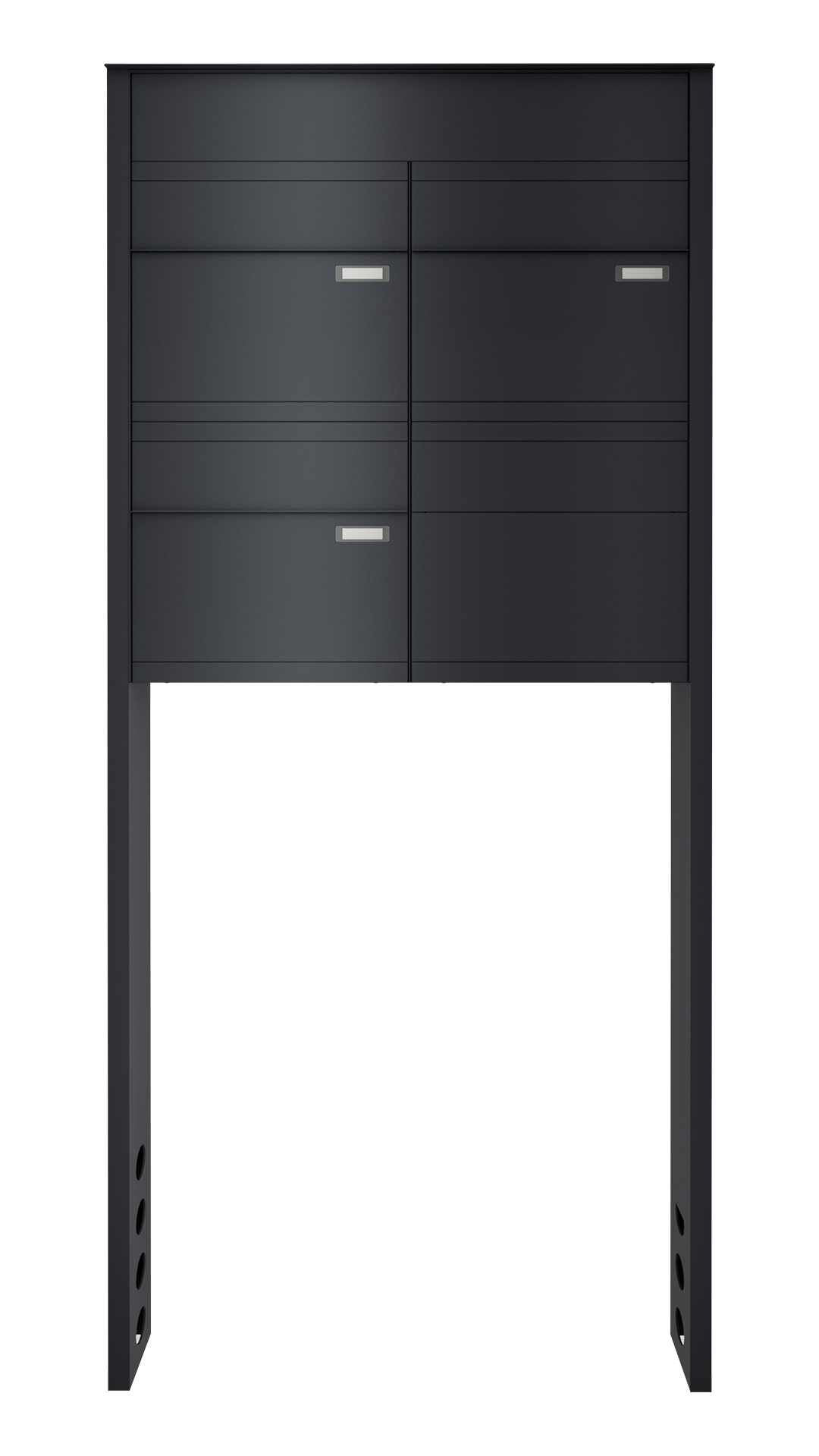 Briefkastenanlage NINE | 4 Briefkästen | freistehend, zum einbetonieren | Anthrazitgrau RAL 7016