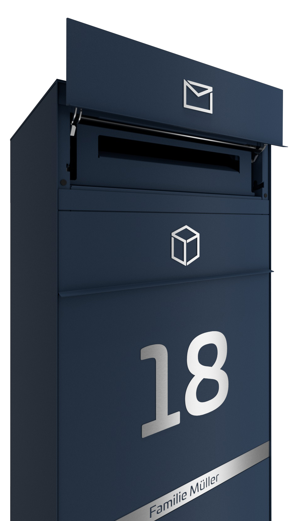 Paketbox SEVEN LINE Ohne Funktionstechnik | Rückseitige Entnahme | Ein Briefkasten | Wunschfarbe