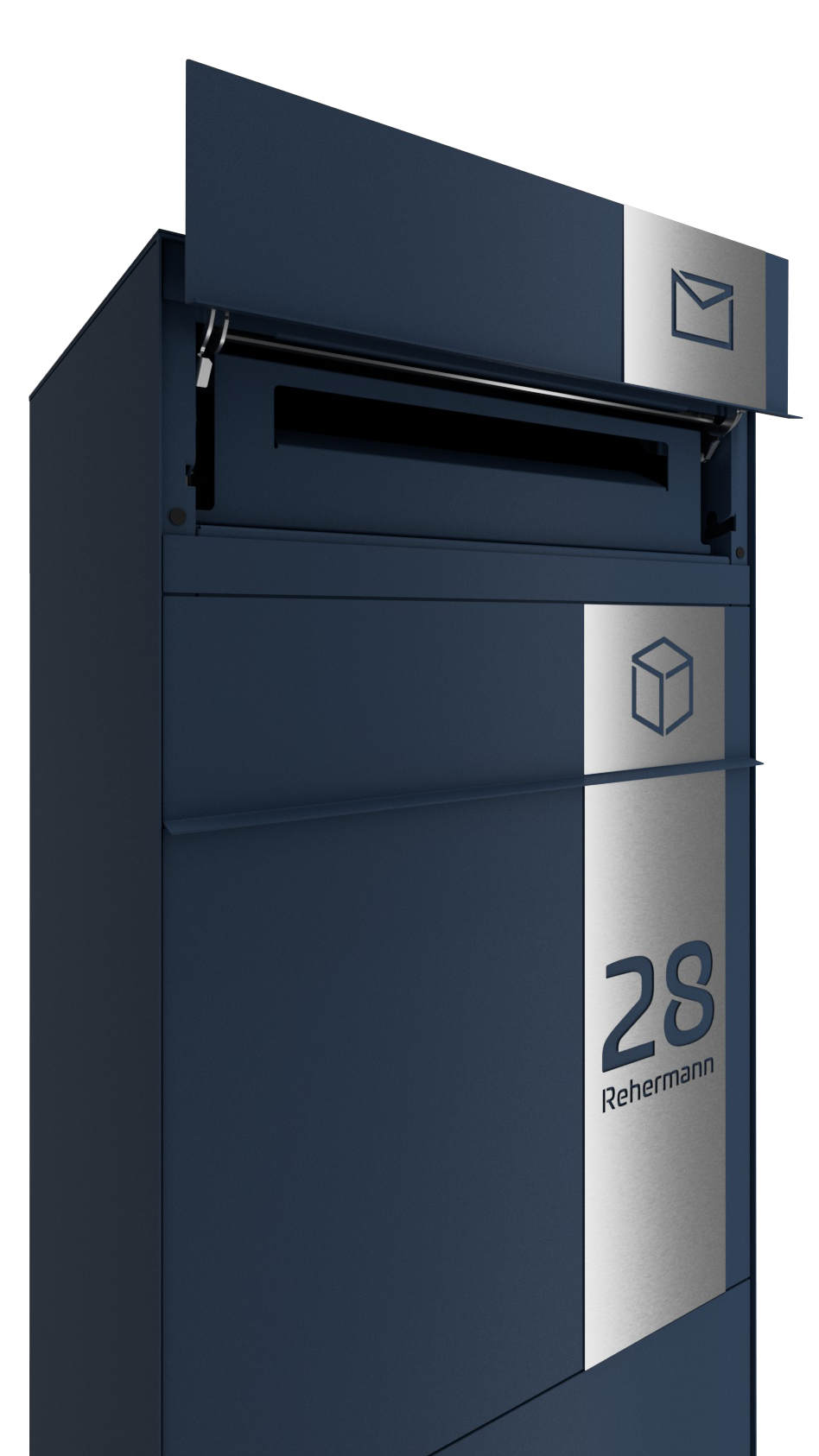 Paketbox SEVEN SQUARE | Entnahmeseite: Rückseite | 1 Briefkasten | Wunschfarbe