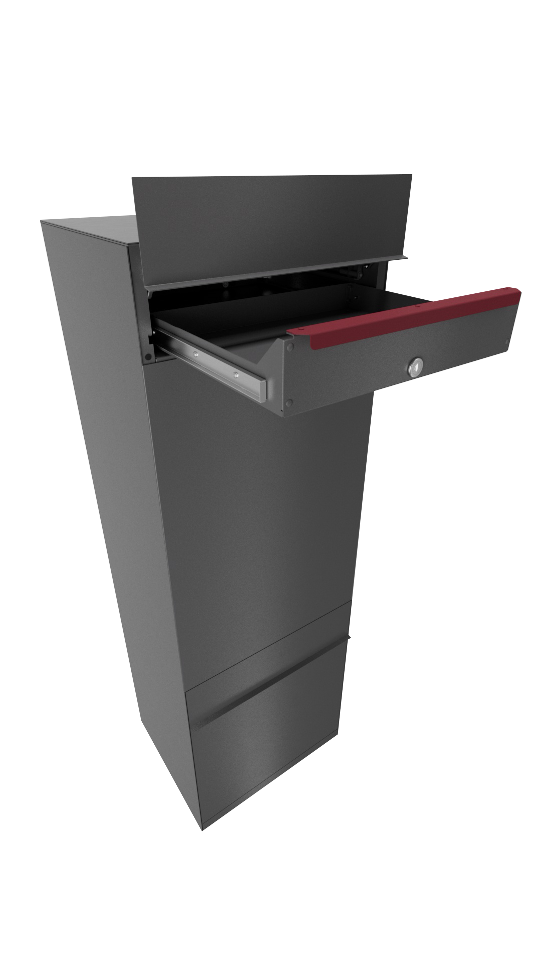 Paketbox SEVEN SELECT | Entnahmeseite: Rückseite | 1 Briefkasten | Eisenglimmer Grau DB703