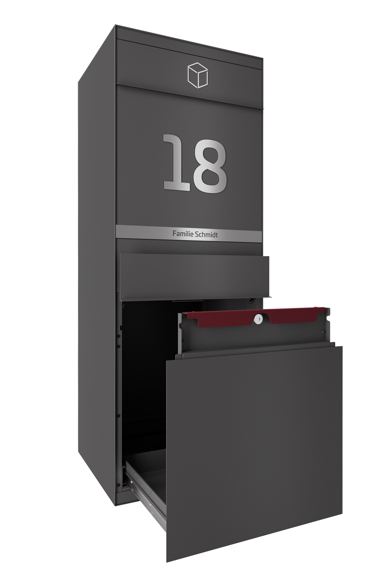 Paketbox SEVEN LINE Ohne Funktionstechnik | Vorderseitige Entnahme | Ohne Briefkasten | Eisenglimmer DB703