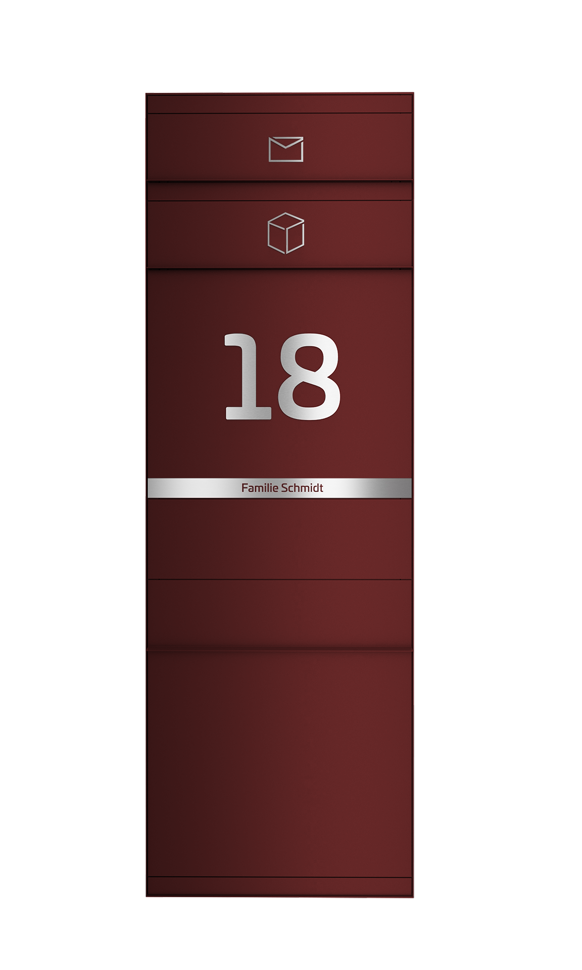 Paketbox SEVEN LINE Ohne Funktionstechnik | Vorderseitige Entnahme | Ein Briefkasten | Wunschfarbe