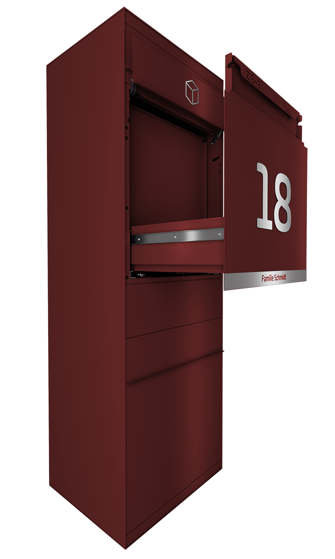 Paketbox SEVEN LINE Ohne Funktionstechnik | Vorderseitige Entnahme | Ein Briefkasten | Wunschfarbe