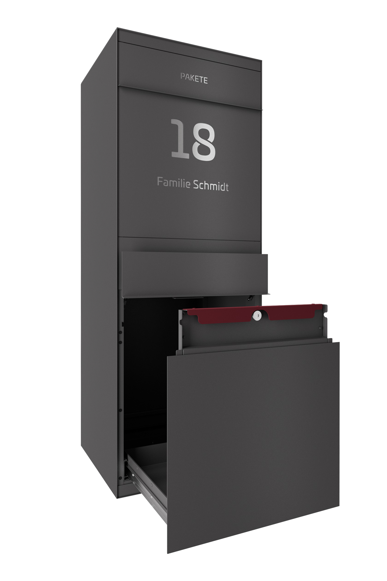 Paketbox SEVEN SELECT | Entnahmeseite: Vorderseite | Eisenglimmer Grau DB703