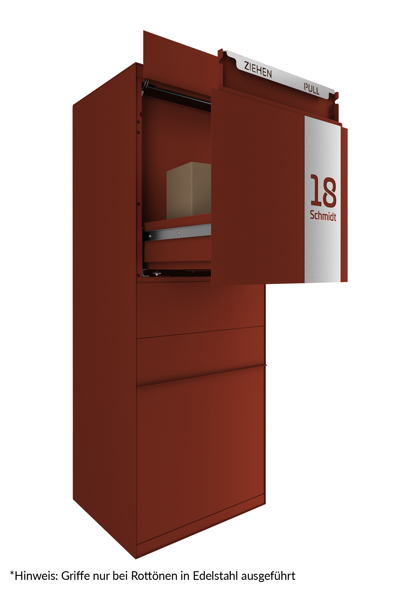 Paketbox SEVEN SQUARE Ohne Funktionstechnik | Vorderseitige Entnahme | ohne Briefkasten | in Wunschfarbe