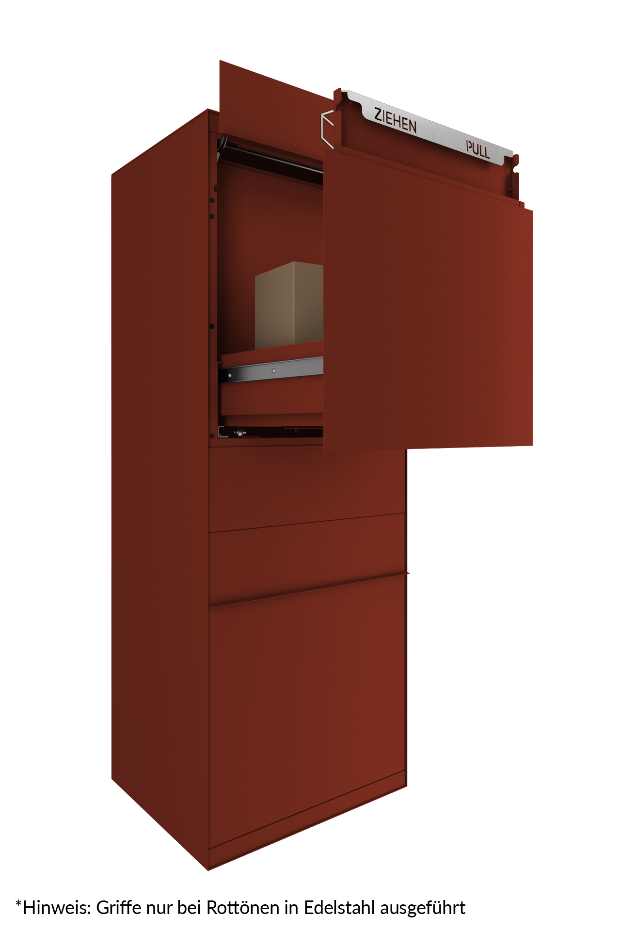 Paketbox SEVEN | Entnahmeseite: Vorderseite | ohne Briefkasten | in Wunschfarbe