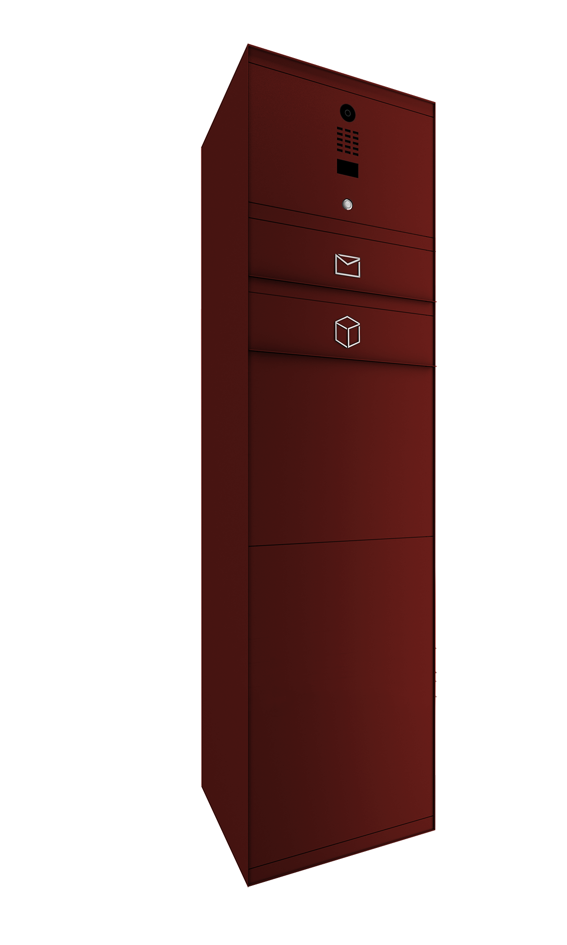 Paketbox SEVEN mit Doorbird | Entnahmeseite: Rückseite | 1 Briefkasten | Wunschfarbe