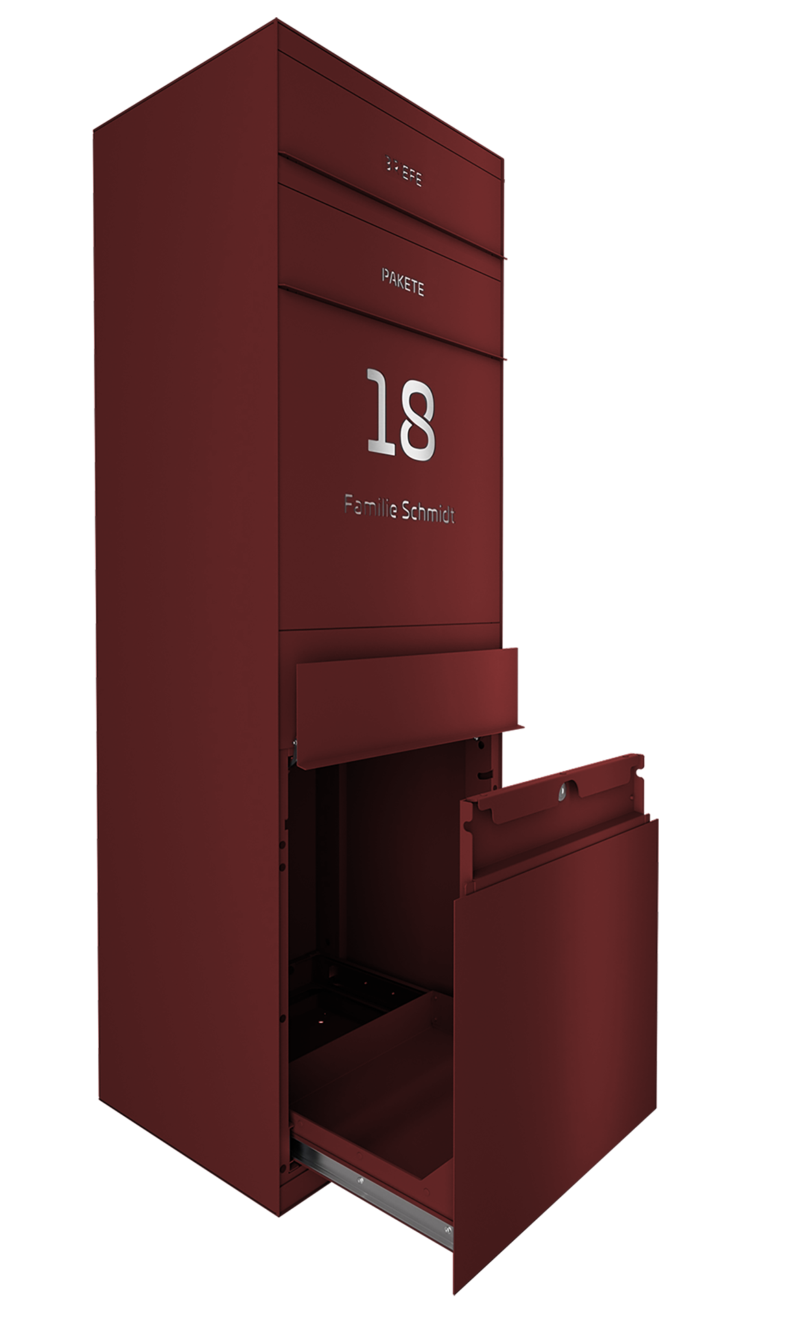 Paketbox SEVEN SELECT | Entnahmeseite: Vorderseite | 1 Briefkasten | Wunschfarbe