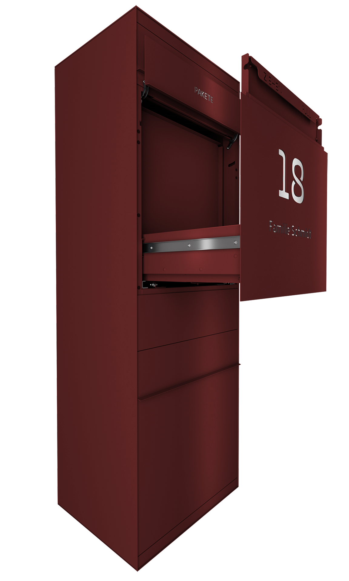 Paketbox SEVEN SELECT | Entnahmeseite: Vorderseite | 1 Briefkasten | Wunschfarbe