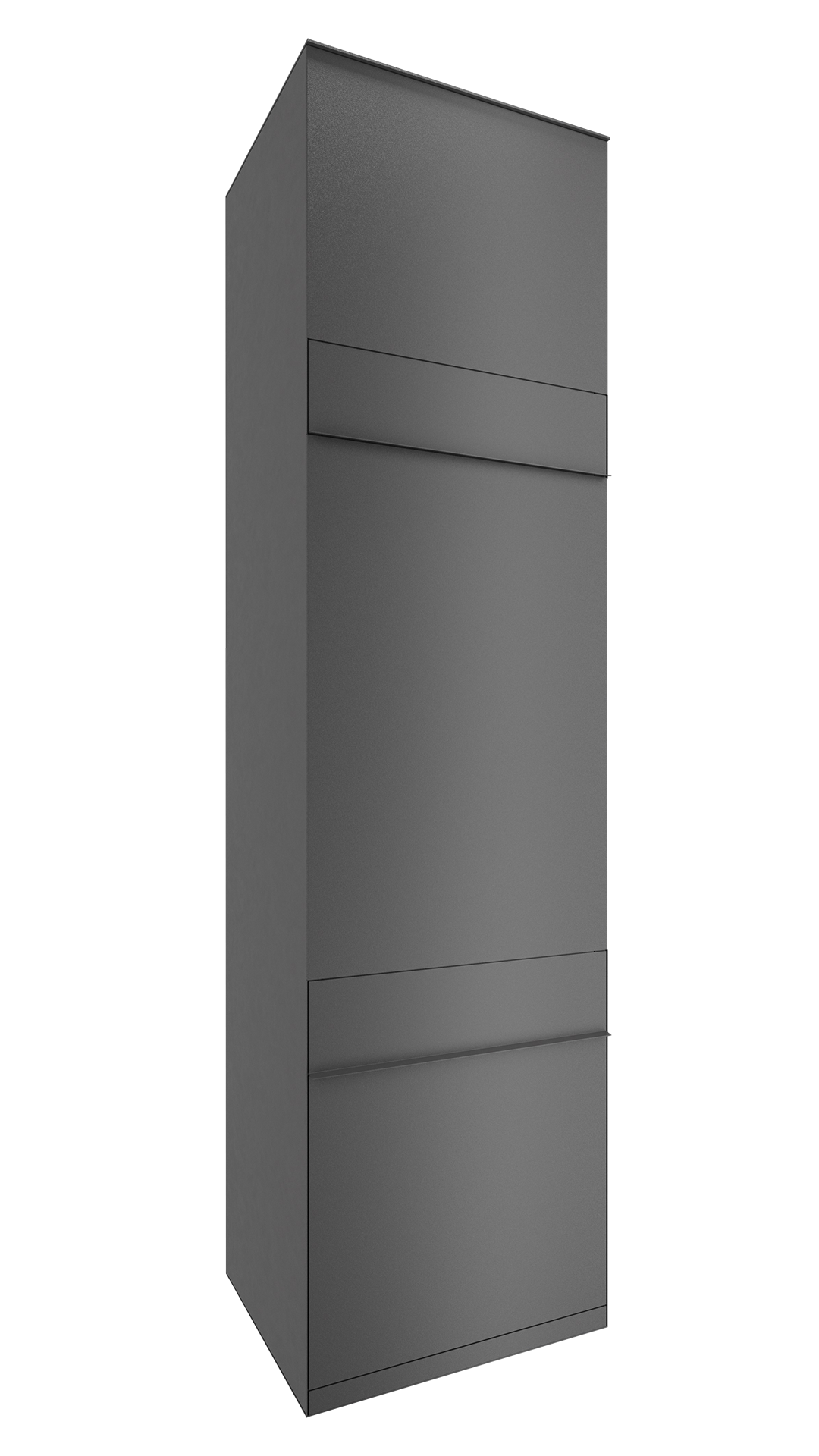 Paketbox SEVEN SELECT mit Doorbird & Fingerprint | Entnahmeseite: Rückseite | 1 Briefkasten | Eisenglimmer Grau DB703