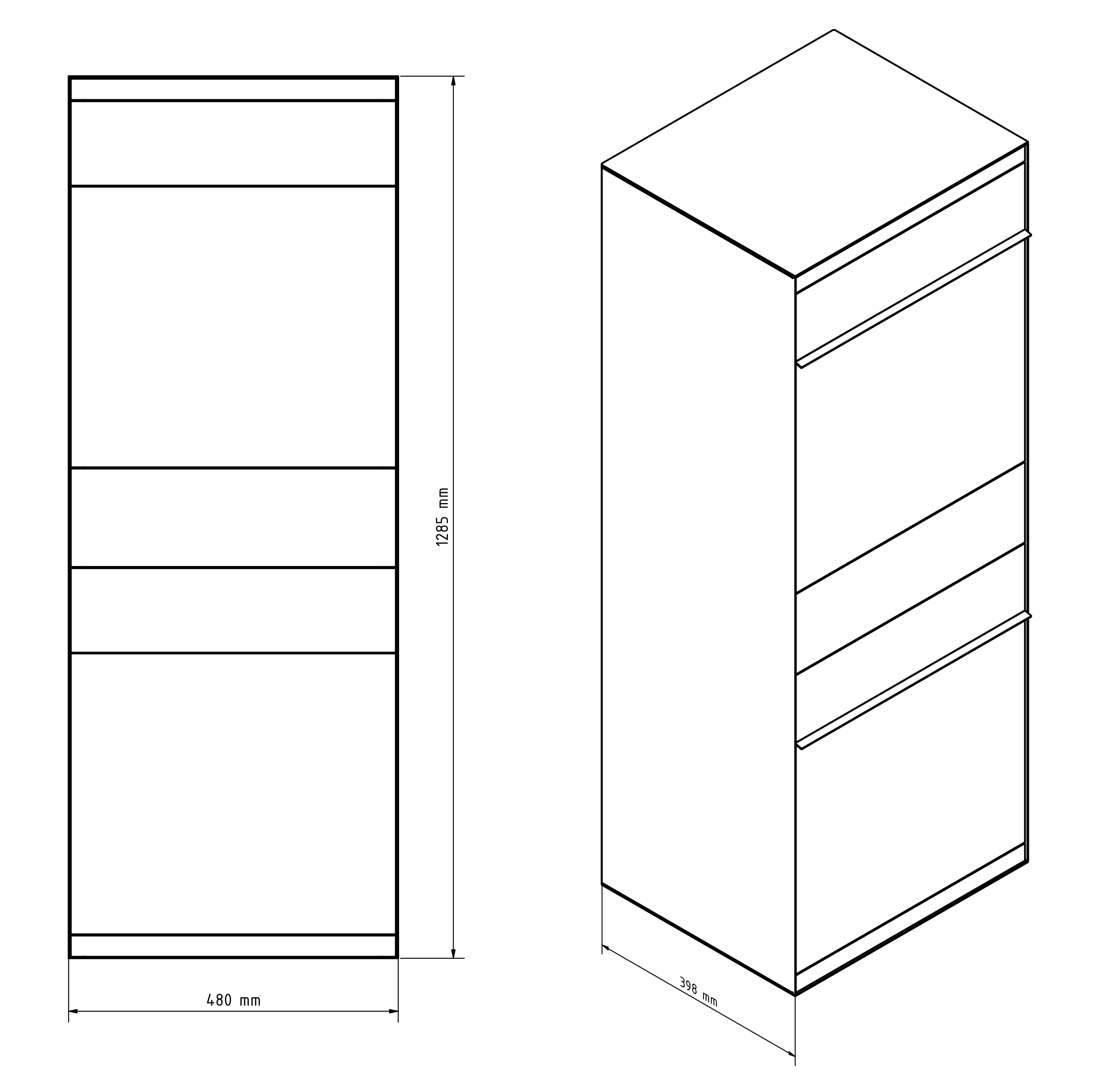 Paketbox SEVEN SQUARE | Entnahmeseite: Vorderseite | Eisenglimmer Grau DB703