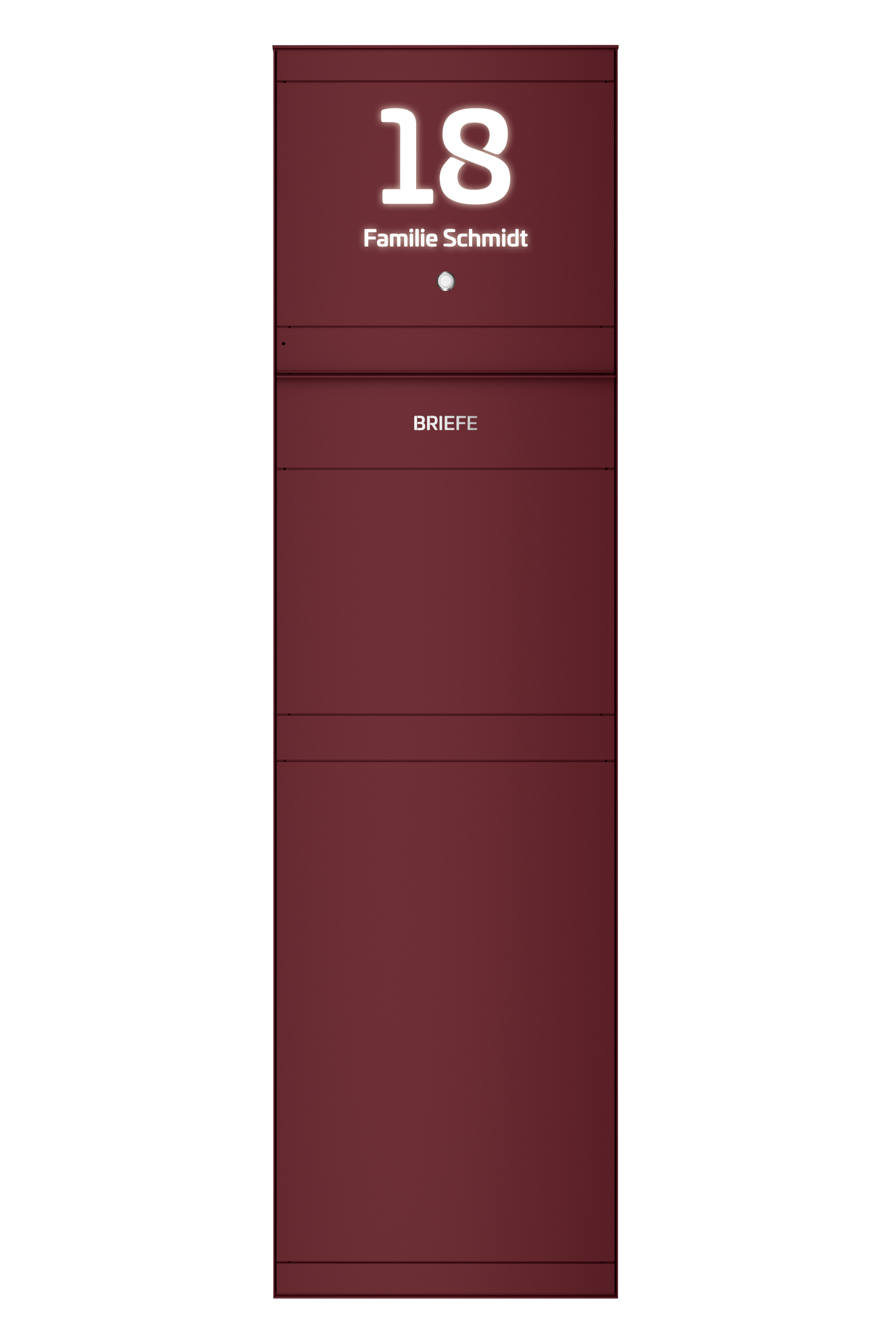 Standbriefkasten SELECT | mit Klingeltaster & Beleuchtung | Ohne Zeitungsfach | Wunschfarbe