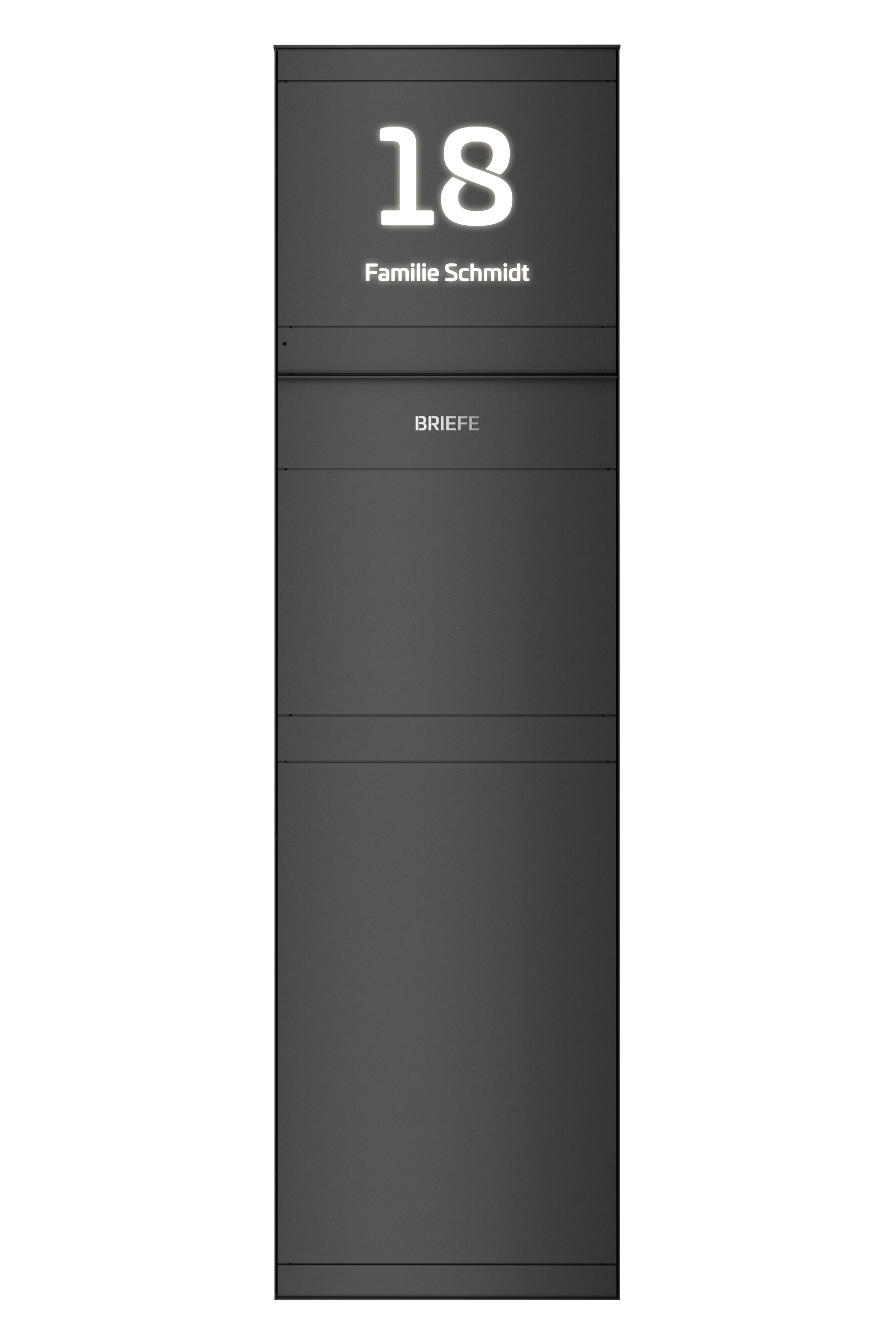 Standbriefkasten SELECT | mit Beleuchtung | Ohne Zeitungsfach | Eisenglimmer DB703
