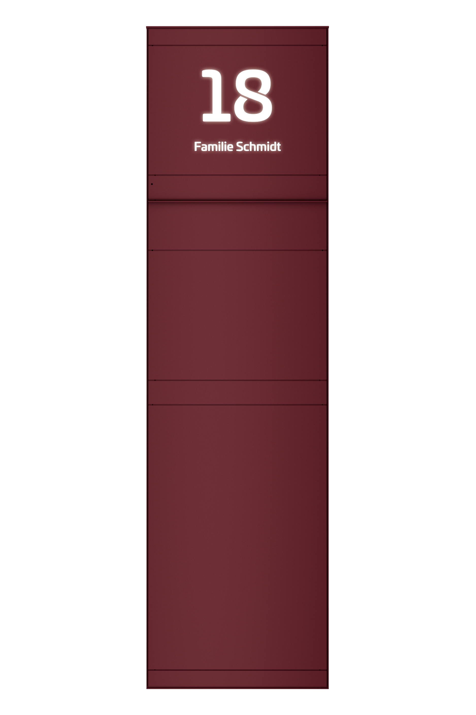 Standbriefkasten Ohne Beschriftung | mit Beleuchtung | Ohne Zeitungsfach | Wunschfarbe