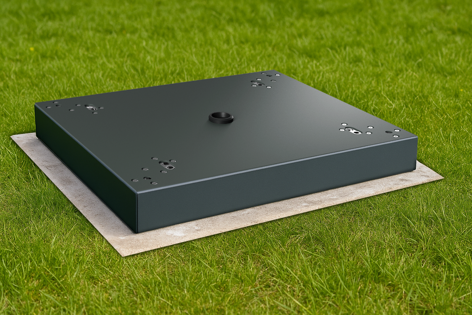 Montagesockel für Paketbox SEVEN | zum Einbetonieren | Anthrazitgrau RAL 7016