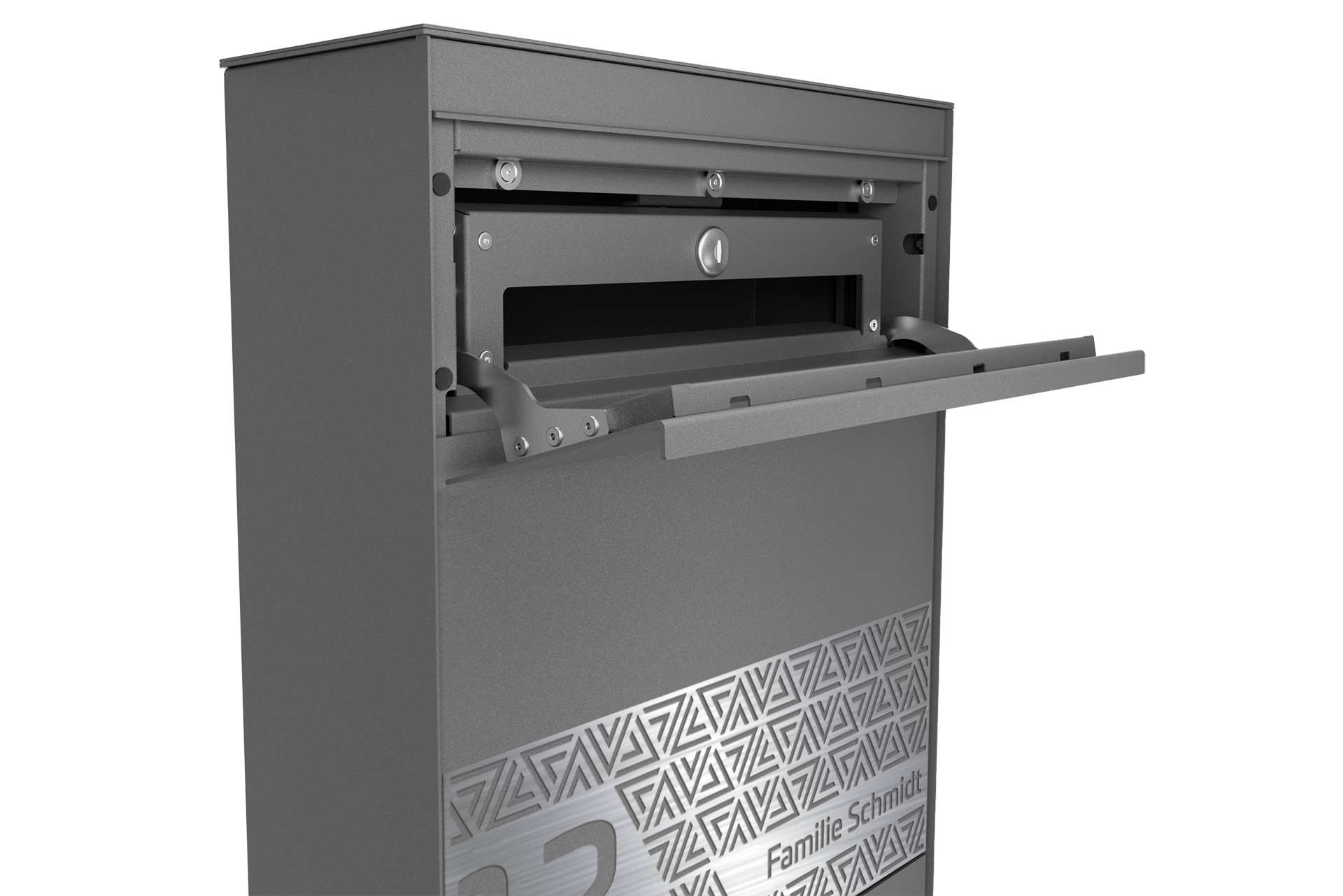 Standbriefkasten FRESH | ohne Funktionstechnik | Mit Zeitungsfach | Eisenglimmer Grau DB703
