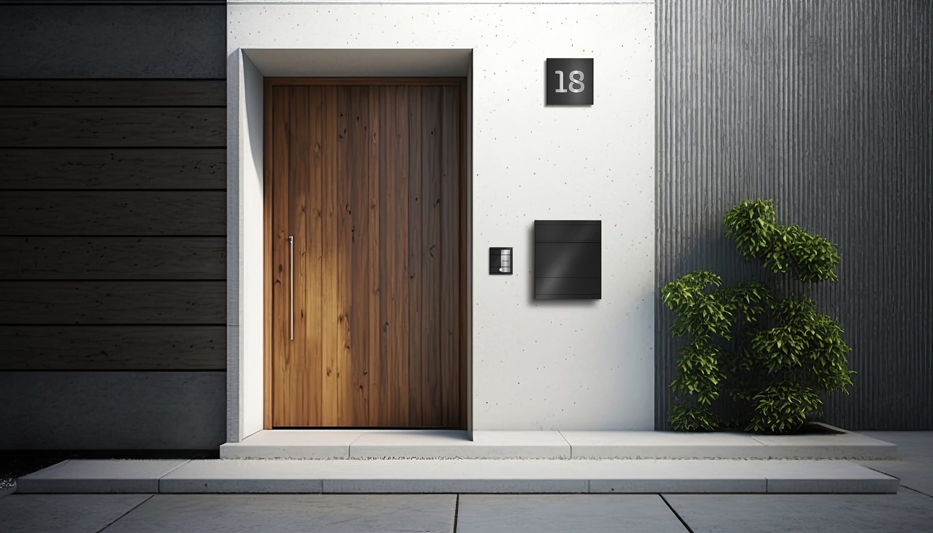 Türklingel FIVE SQUARE | Tiefschwarz RAL 9005