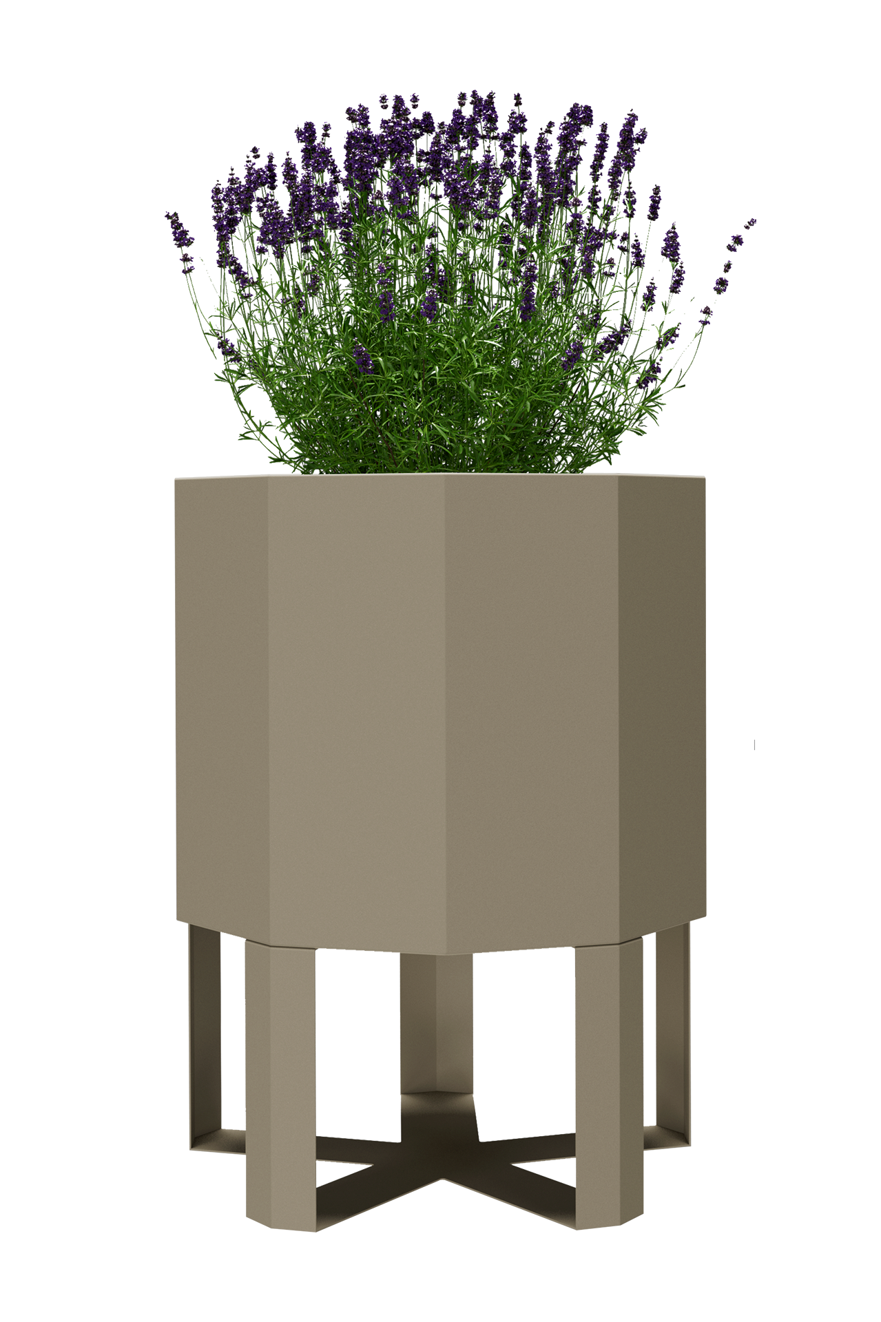 Pflanzkübel TENGE | 450 x 375 mm | ohne Pflanzeinsatz | mit Dämmung | mit Fußgestell | Sparkling Champagne