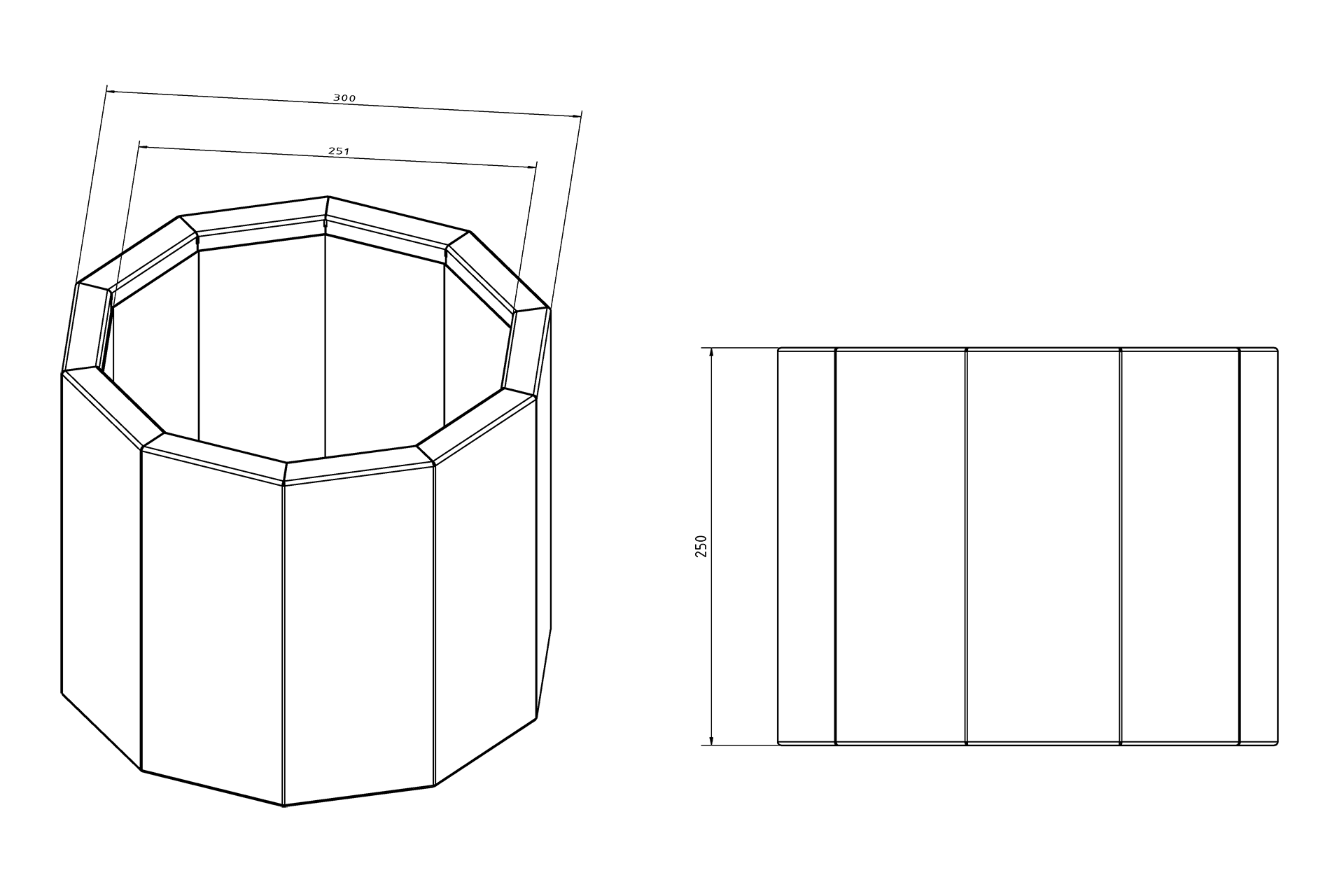 Pflanzkübel TENGE | 300 x 250 mm | ohne Pflanzeinsatz | ohne Dämmung | Bianco
