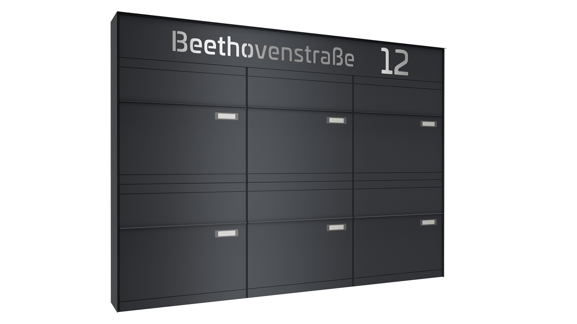 Briefkastenanlage NINE SELECT | 6 Briefkästen | Aufputzmontage | Anthrazitgrau RAL 7016