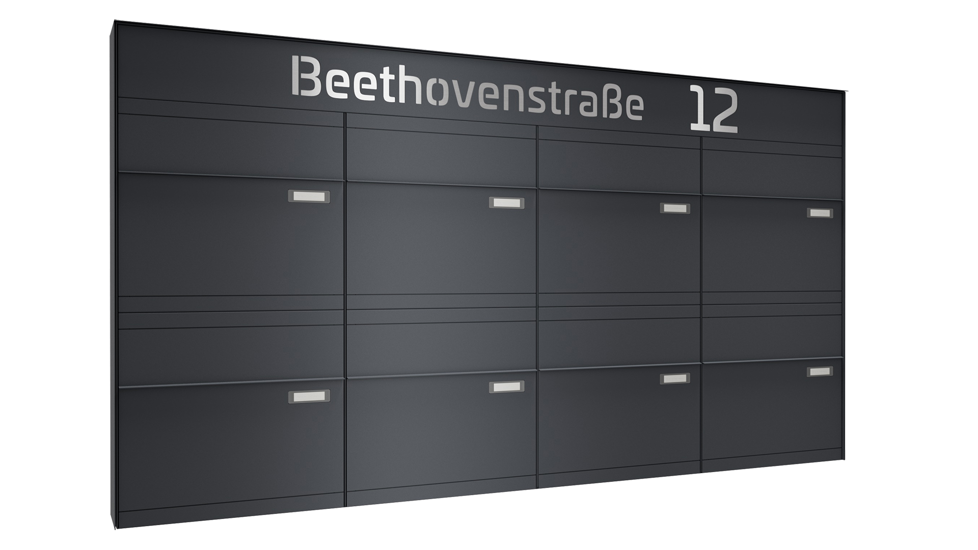 Briefkastenanlage NINE SELECT | 8 Briefkästen | Aufputzmontage | Anthrazitgrau RAL 7016