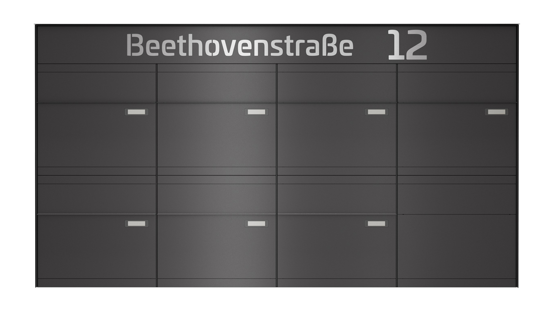 Briefkastenanlage NINE SELECT | 7 Briefkästen | Aufputzmontage | Eisenglimmer Grau DB703