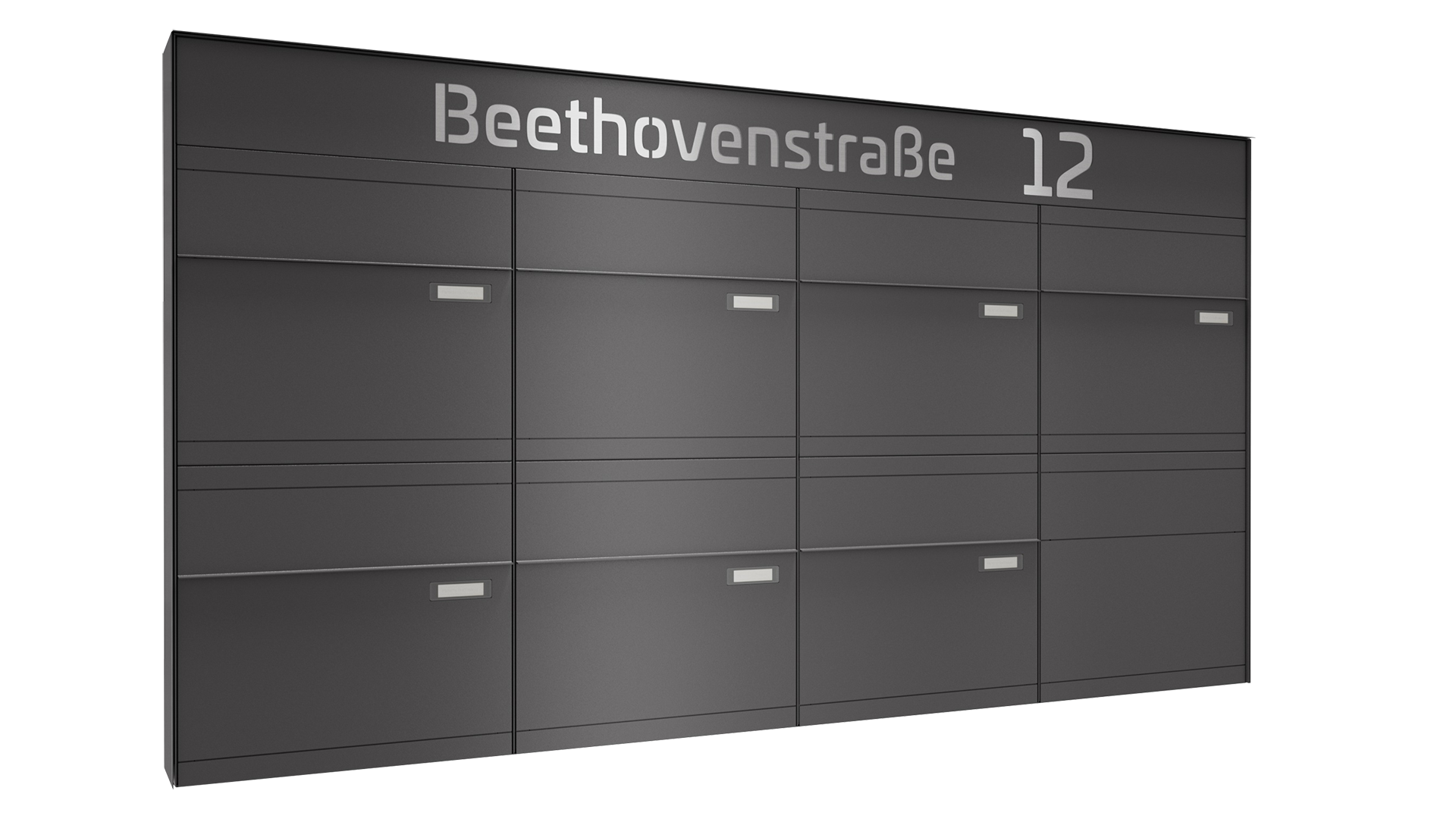 Briefkastenanlage NINE SELECT | 7 Briefkästen | Aufputzmontage | Eisenglimmer Grau DB703