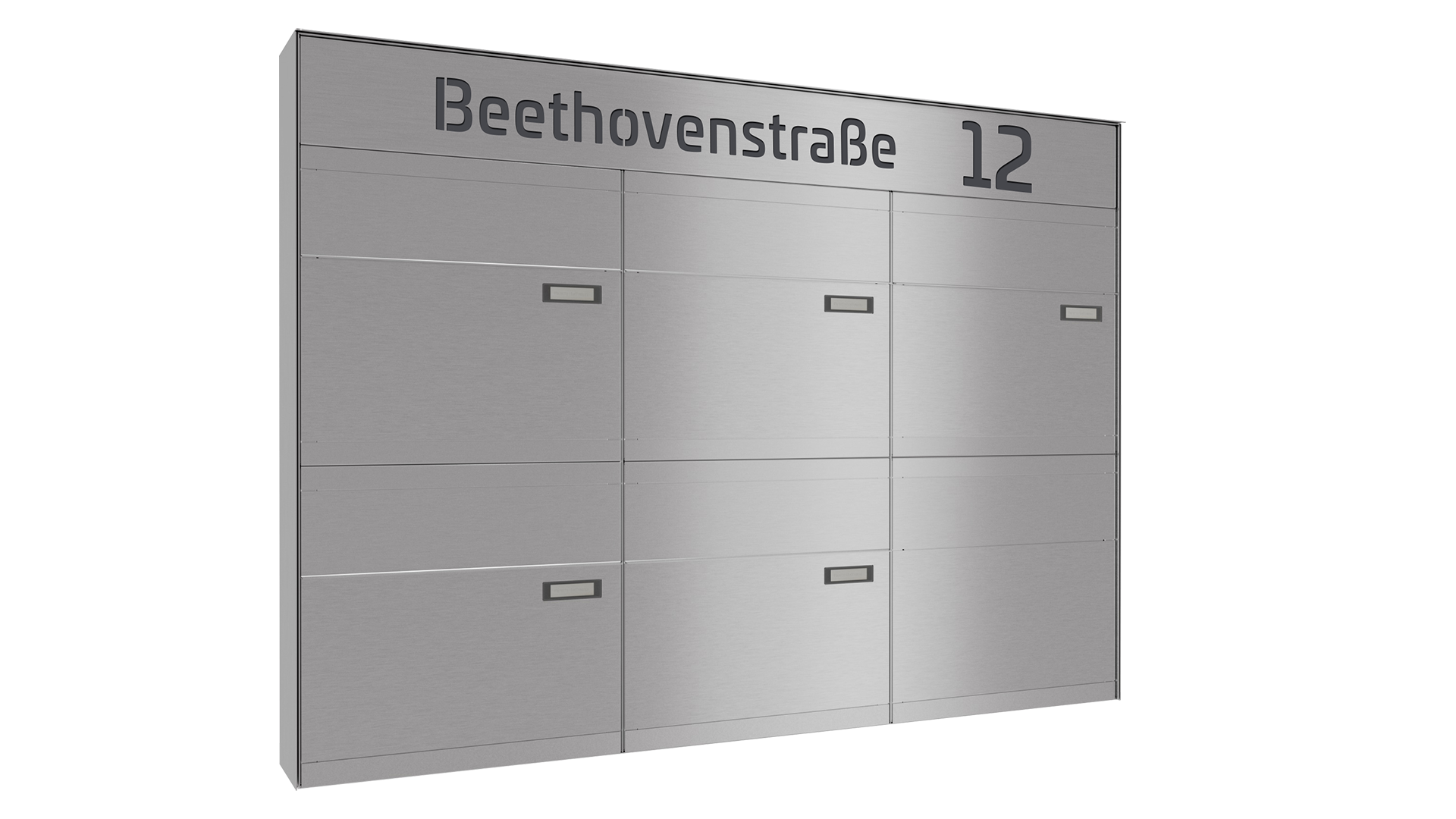 Briefkastenanlage NINE SELECT | 5 Briefkästen | Aufputzmontage | Edelstahl