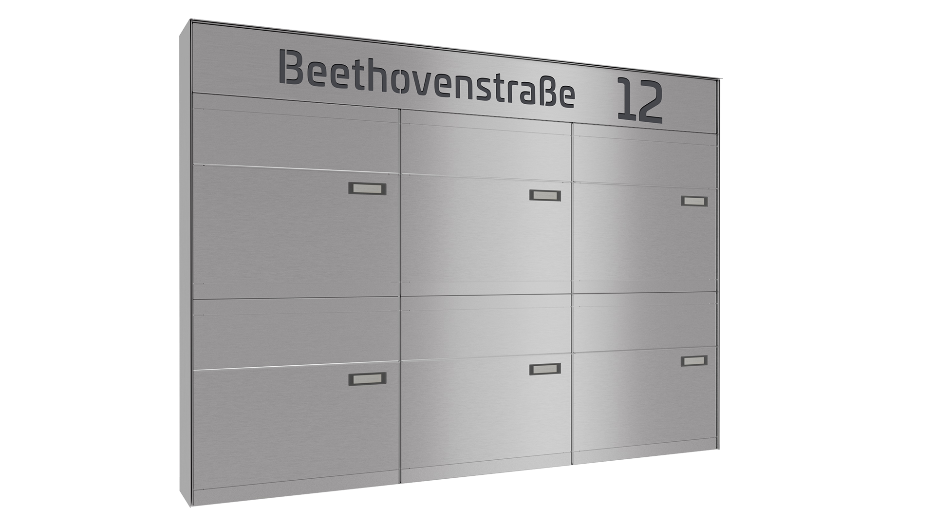 Briefkastenanlage NINE SELECT | 6 Briefkästen | Aufputzmontage | Edelstahl