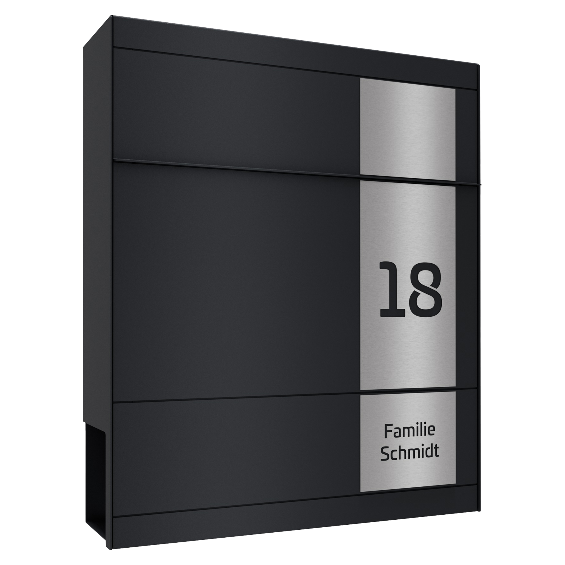 Briefkasten FIVE SQUARE | Mit Zeitungsfach | Anthrazitgrau RAL 7016