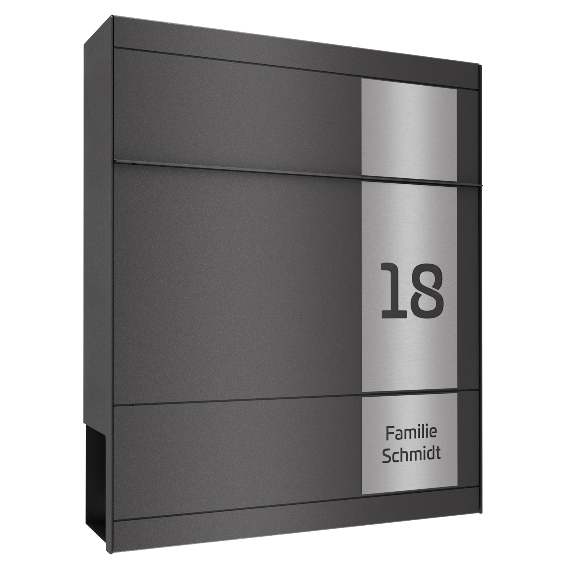 Briefkasten FIVE SQUARE | Mit Zeitungsfach | Eisenglimmer Grau DB703