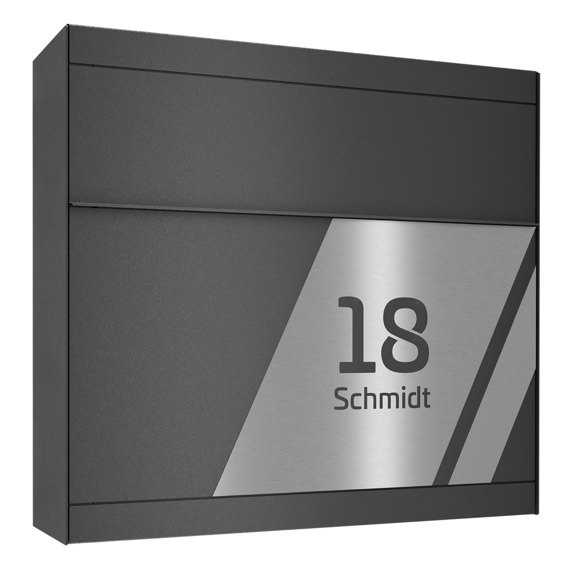 Briefkasten FOUR SKEW | Ohne Zeitungsfach | Eisenglimmer Grau DB703