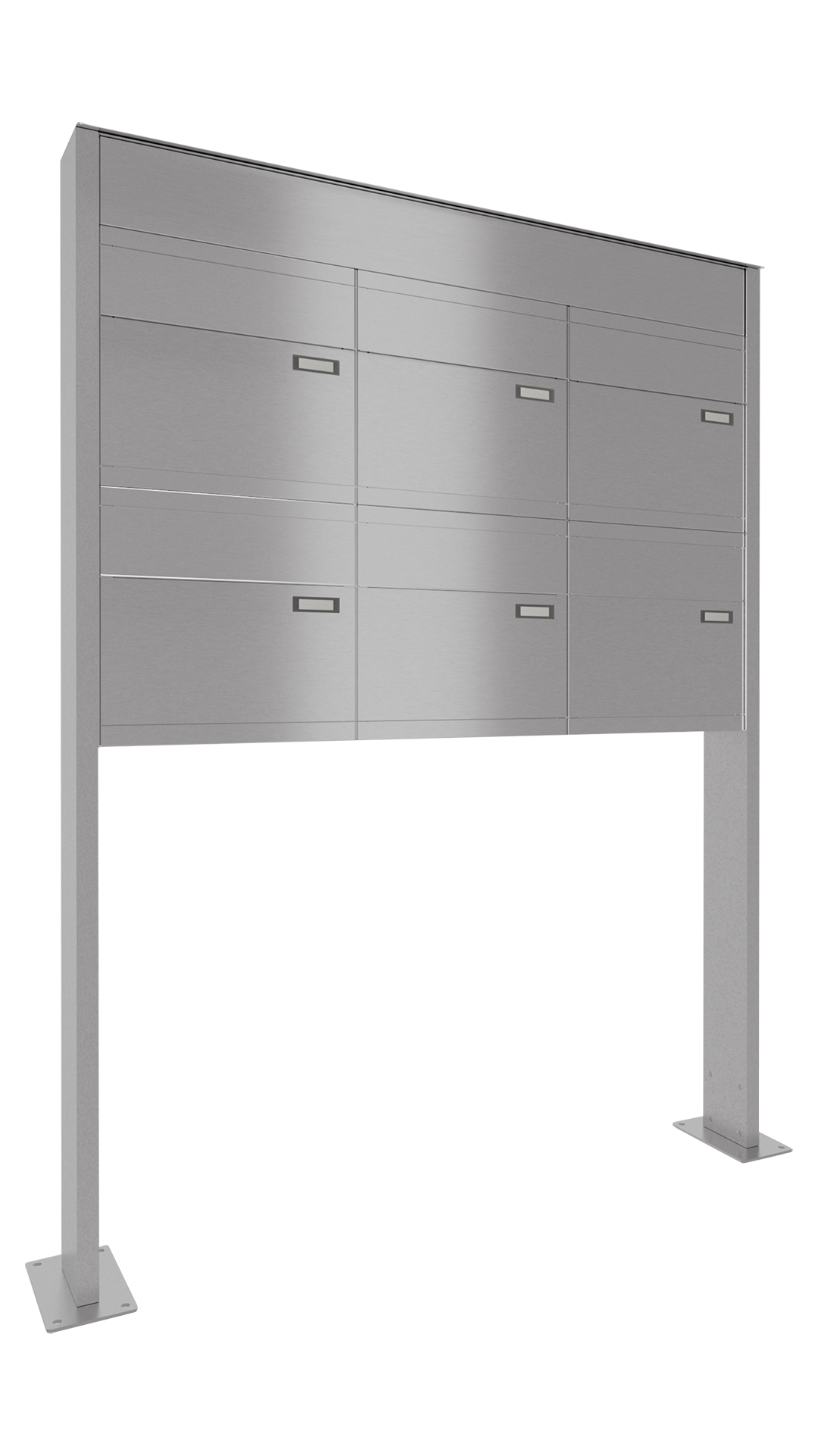 Briefkastenanlage NINE | 6 Briefkästen | freistehend, zum aufschrauben | Edelstahl