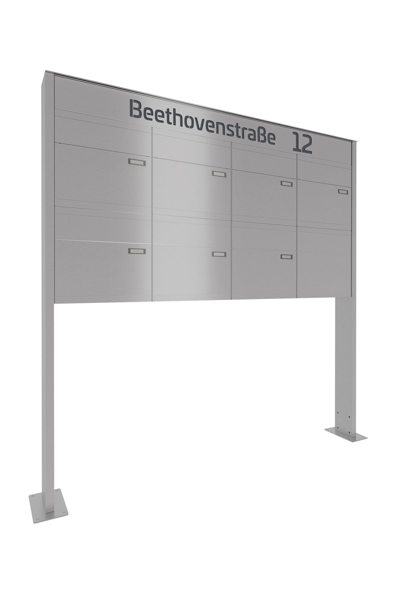 Briefkastenanlage NINE SELECT | 7 Briefkästen | freistehend, zum aufschrauben | Edelstahl
