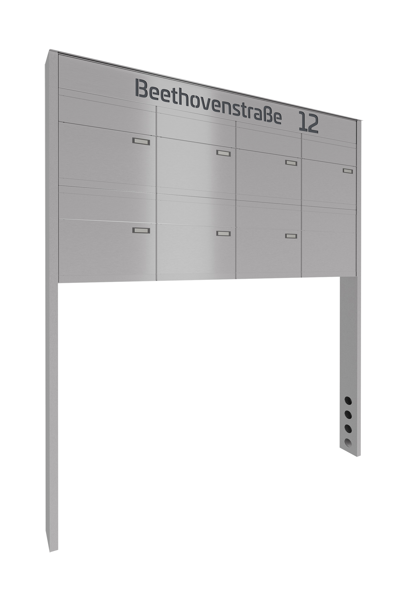 Briefkastenanlage NINE SELECT | 7 Briefkästen | freistehend, zum einbetonieren | Edelstahl