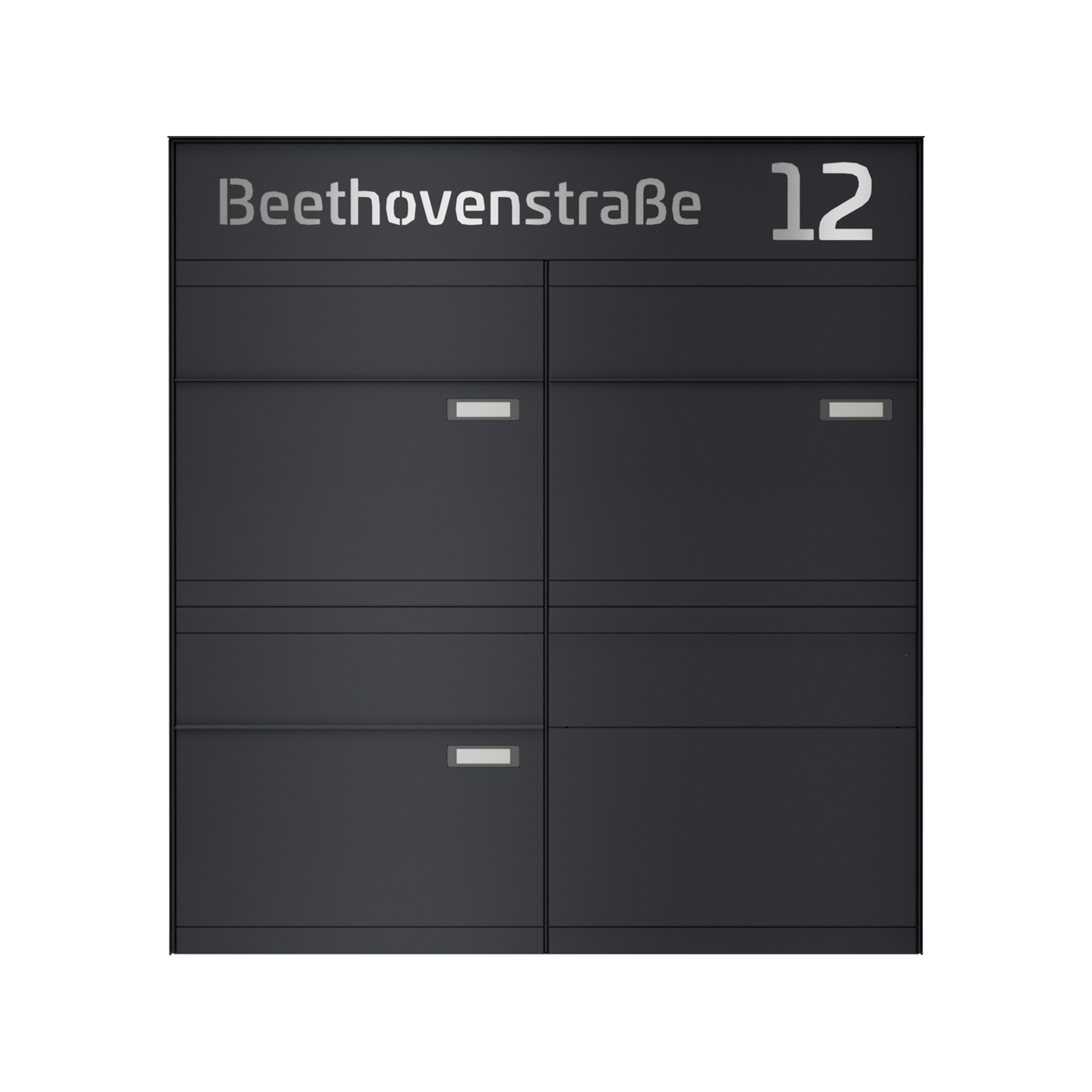 Briefkastenanlage NINE SELECT | 3 Briefkästen | Aufputzmontage | Anthrazitgrau RAL 7016
