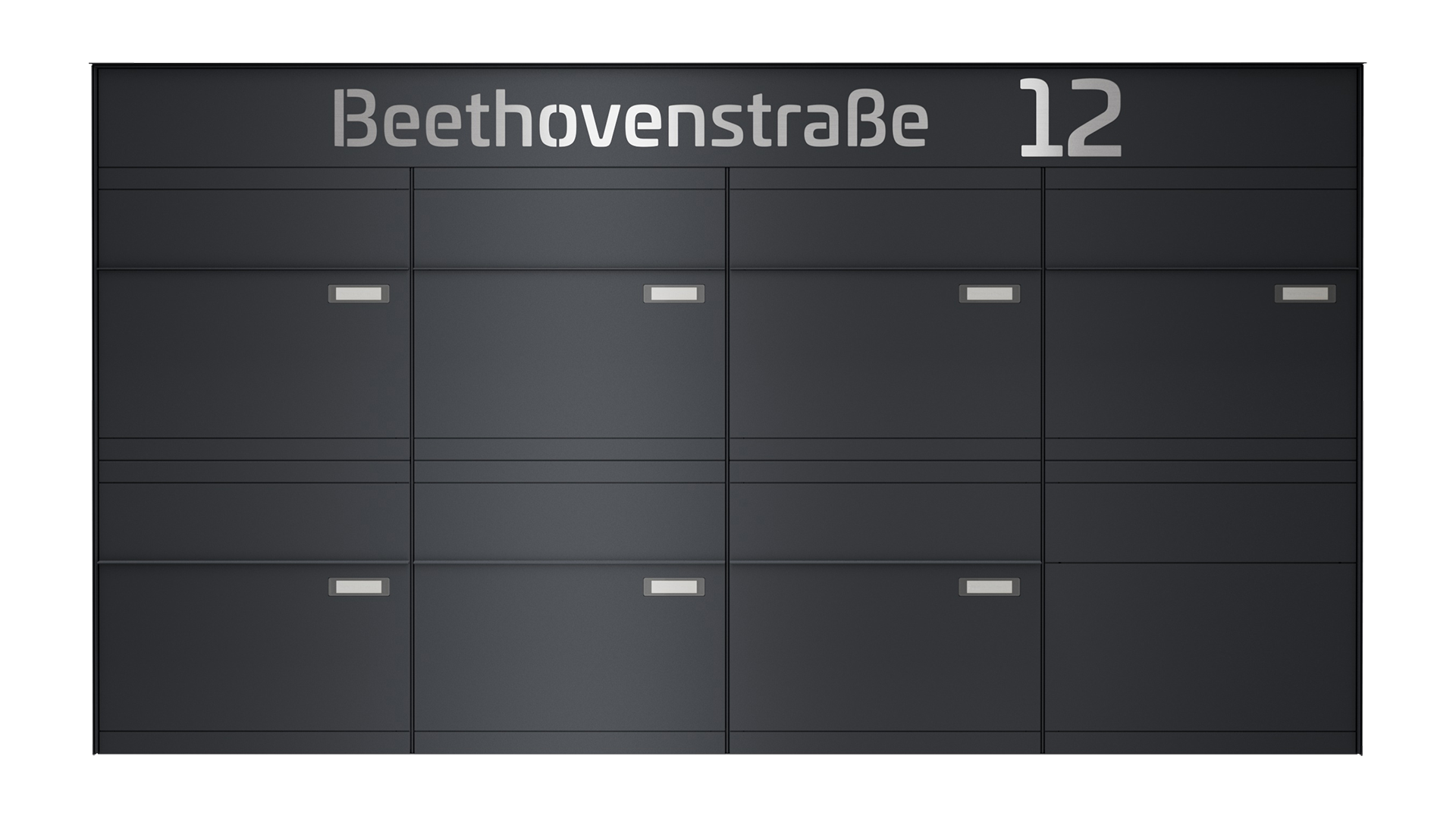 Briefkastenanlage NINE SELECT | 7 Briefkästen | Aufputzmontage | Anthrazitgrau RAL 7016