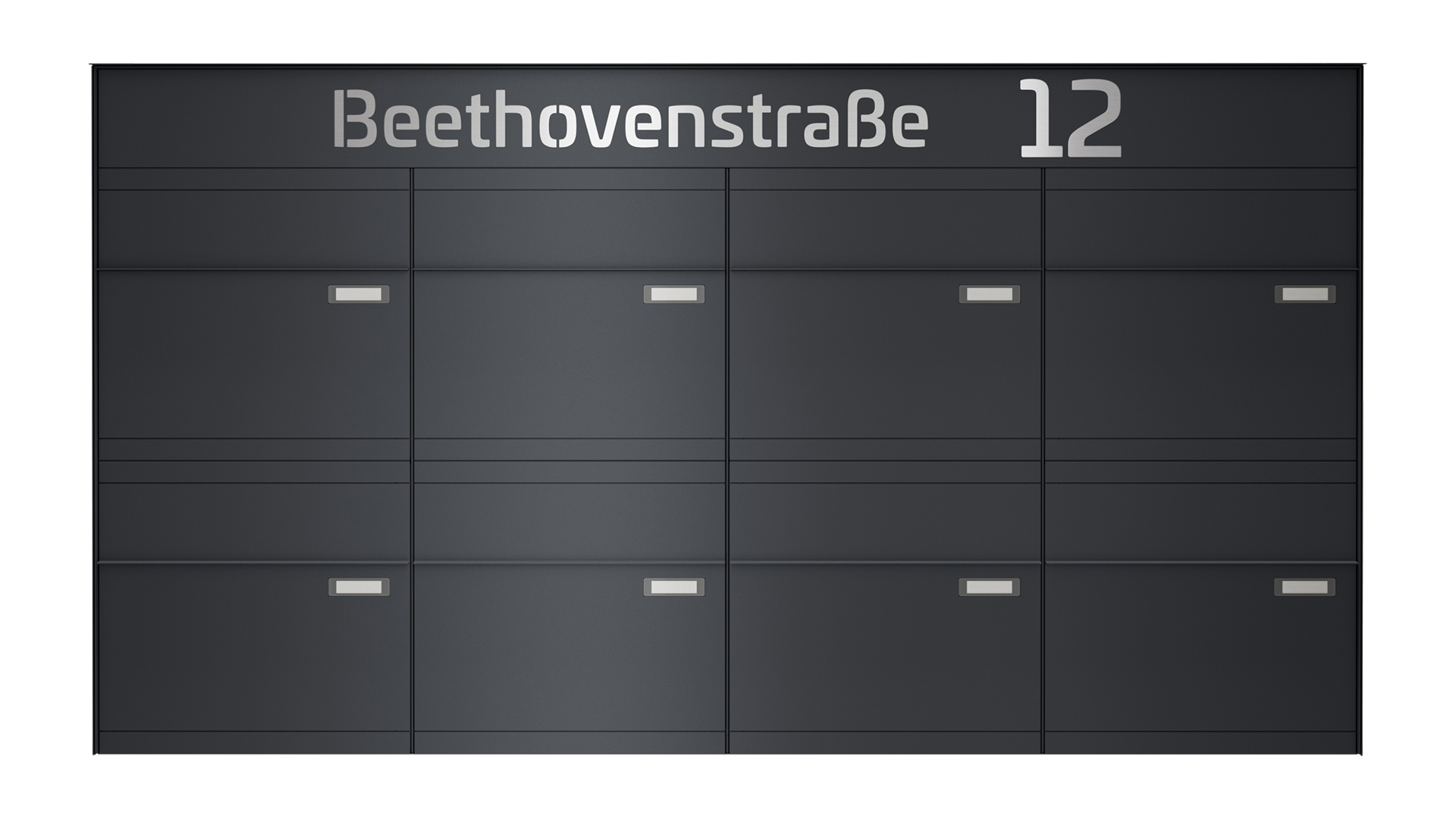 Briefkastenanlage NINE SELECT | 8 Briefkästen | Aufputzmontage | Anthrazitgrau RAL 7016